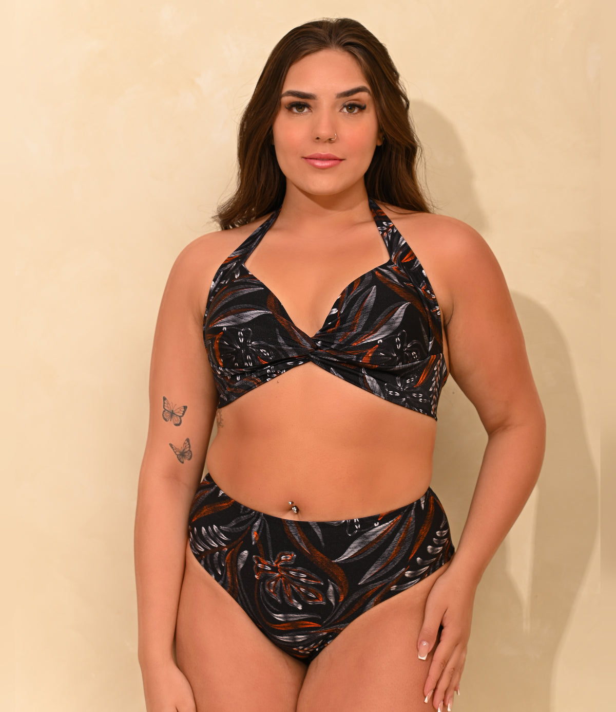 Top Tainá Estampado Fênix, biquíni completo, frente