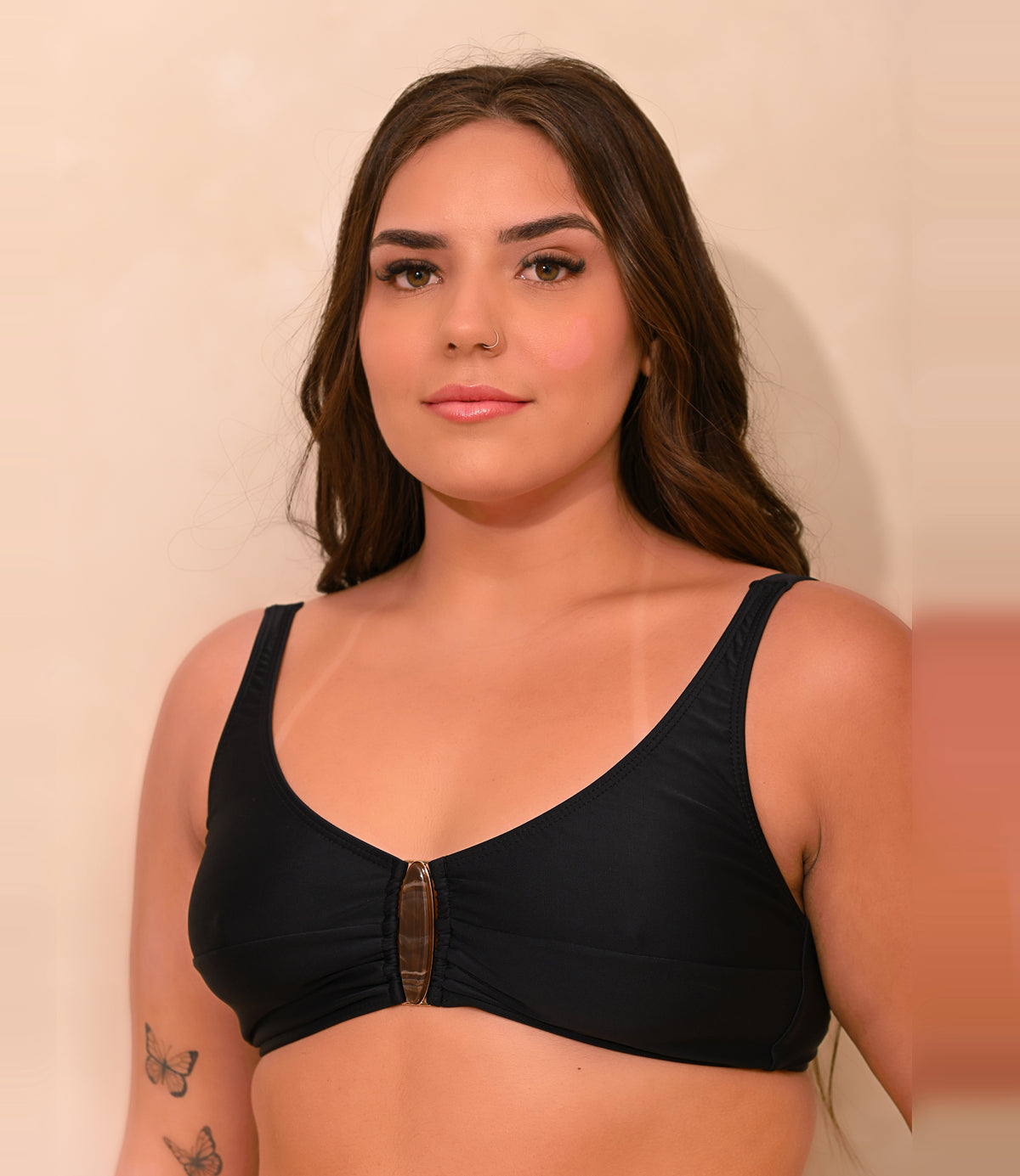 Top Zoe Liso Preto, frente