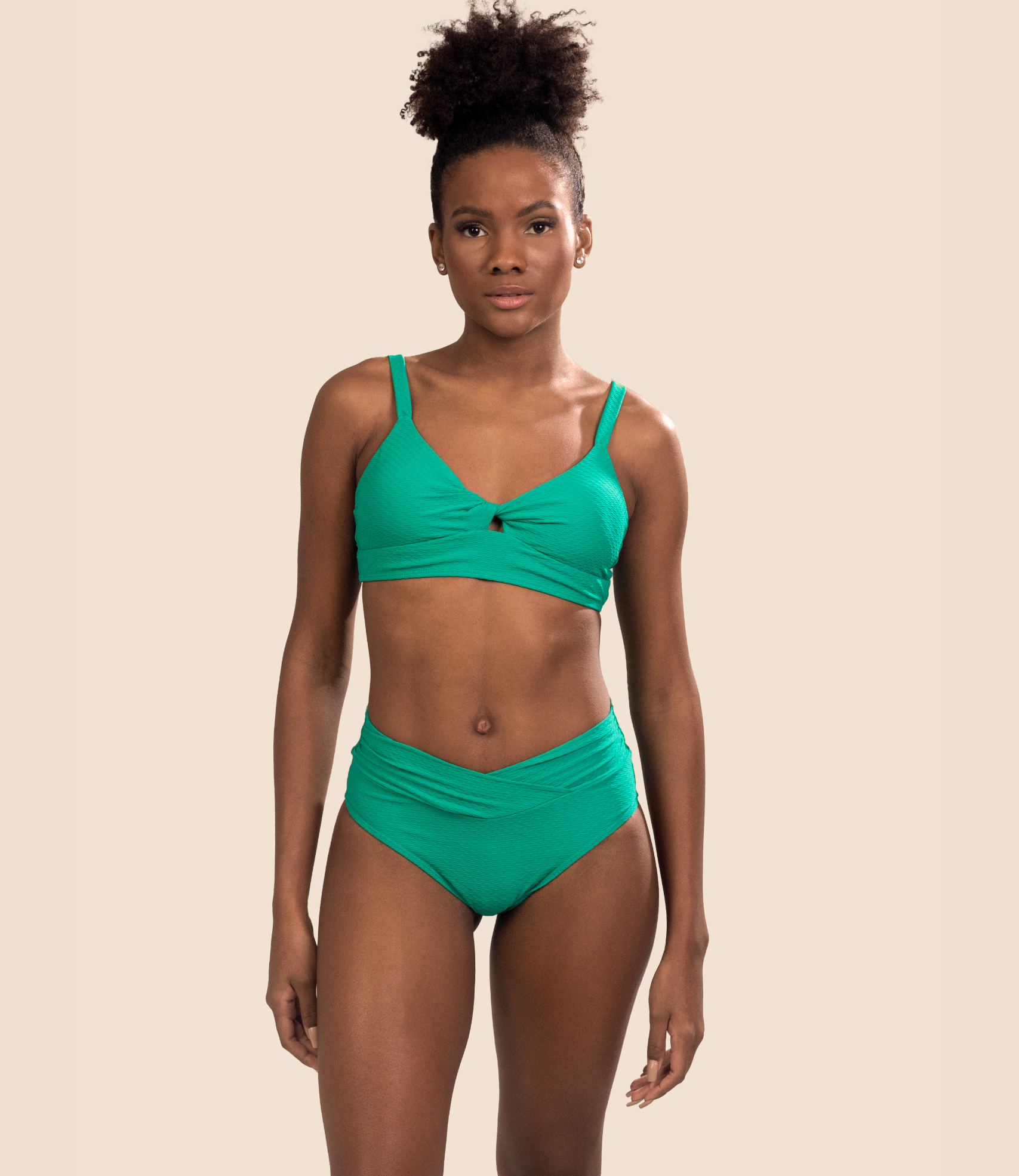 Top Meia Taça Texturizado Manoella + Calcinha Hot Pants Texturizada Betina