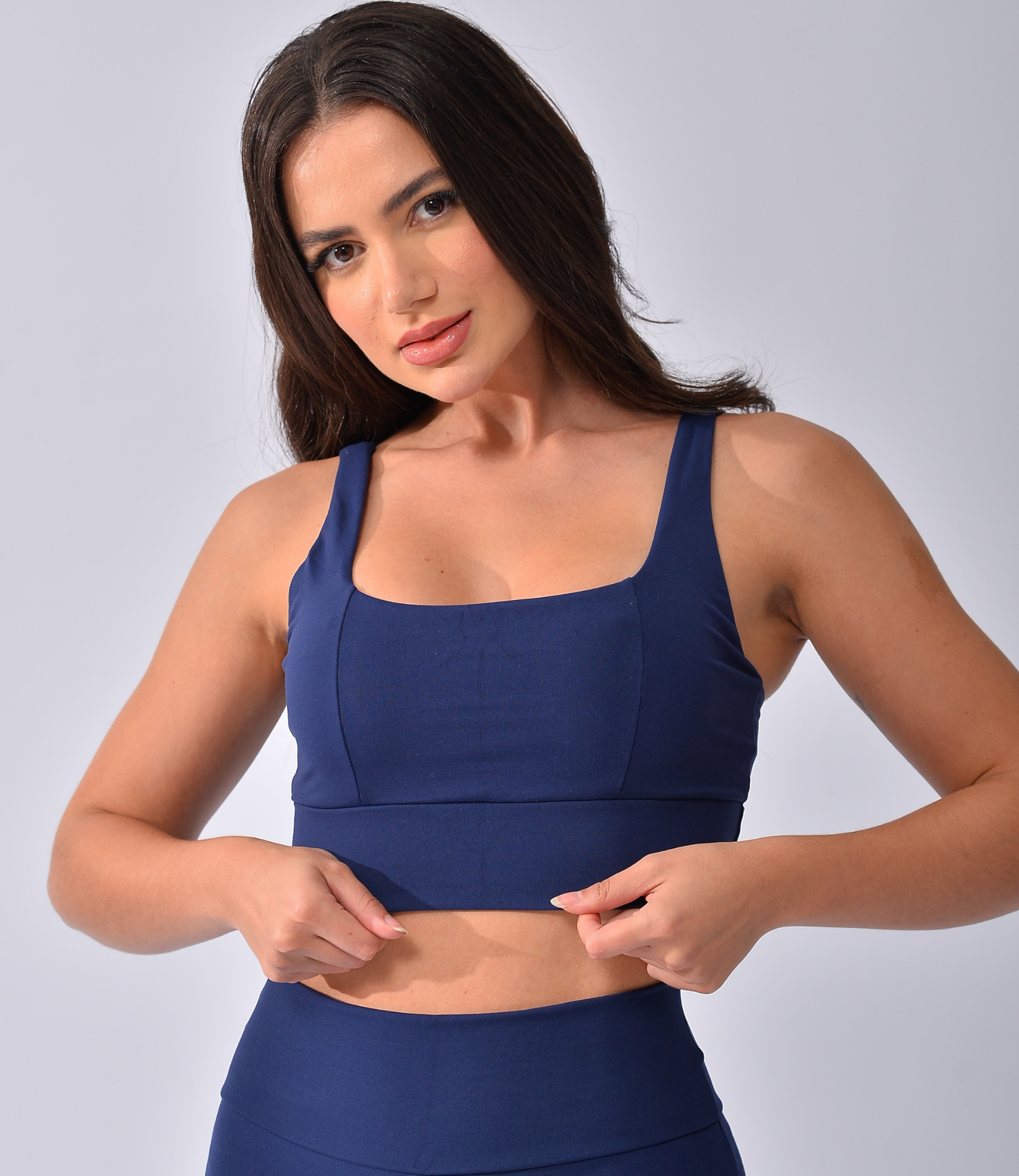 Top Fitness com Decote Quadrado e Costura Frontal Pulse