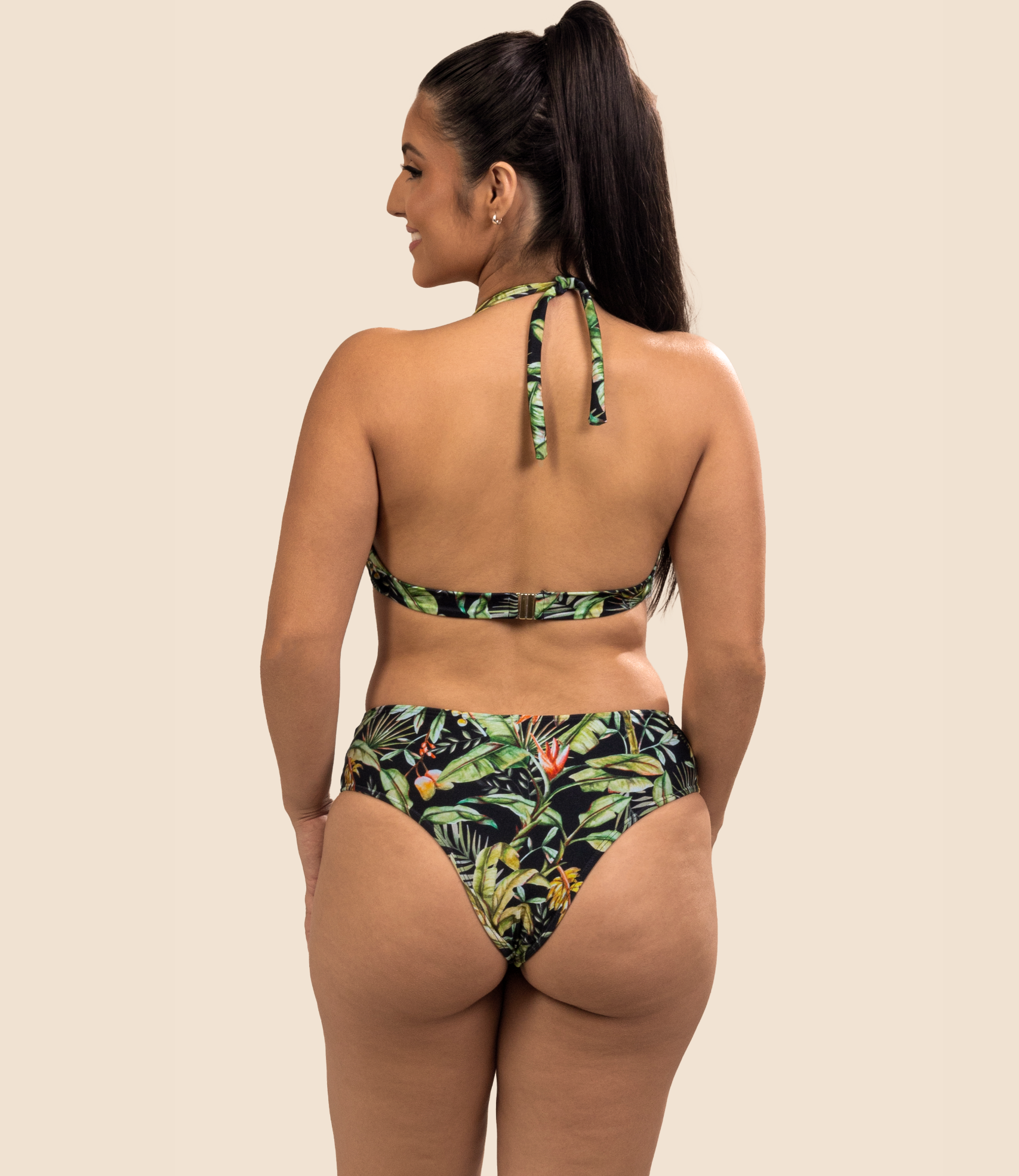 Top Meia Taça Estampado Jéssica + Calcinha De Biquini Estampada Melissa