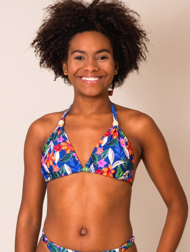 Top De Biquíni Com Alças Versáteis Estampado Eva