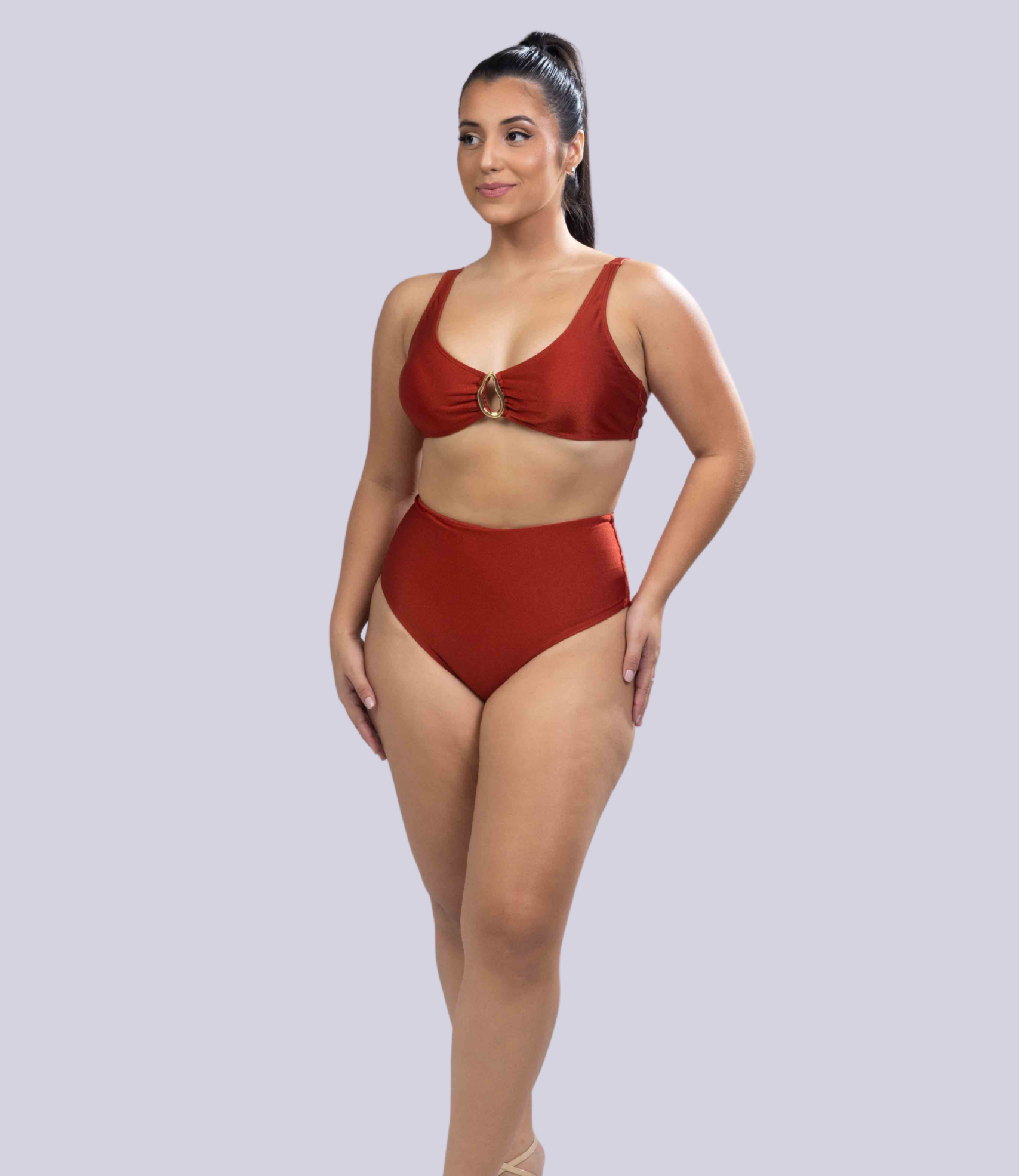 Top Triangular Maitê + Calcinha De Biquíni Hot Pant Liliane