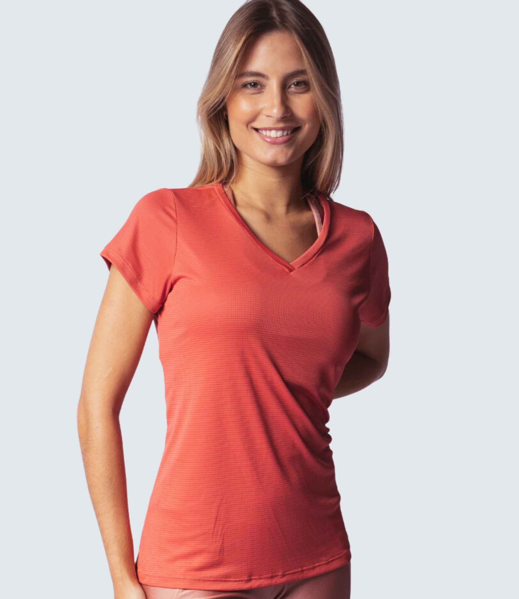 Blusa Fit Feminina Dry Aurora - Gola V