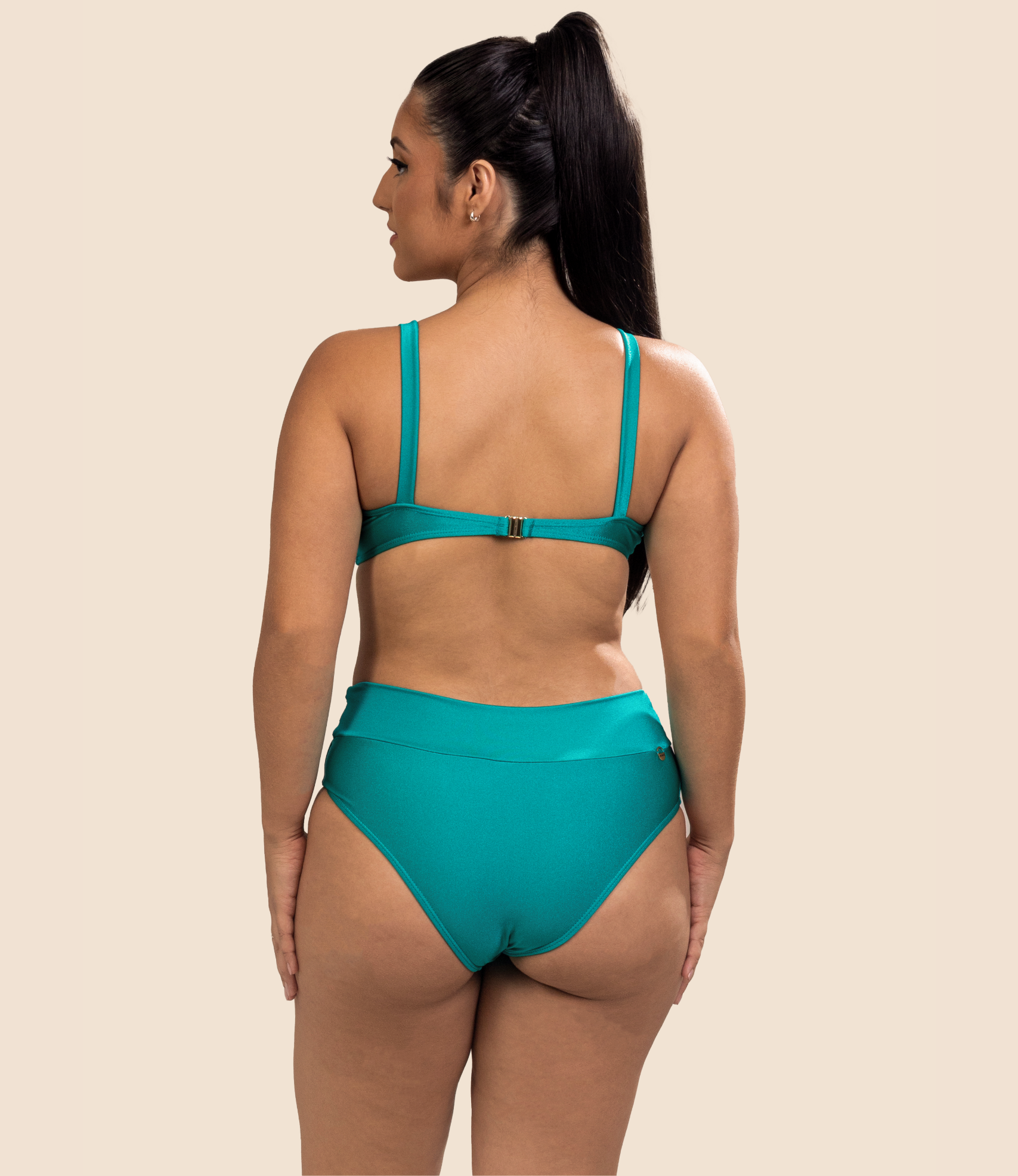 Top Meia Taça Liso Manoella + Calcinha Hot Pants Lisa Betina