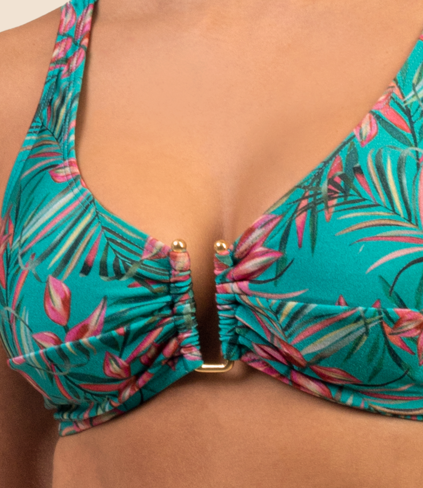 Top Triangulo Estampado Zoe + Calcinha De Biquini Estampada Aline