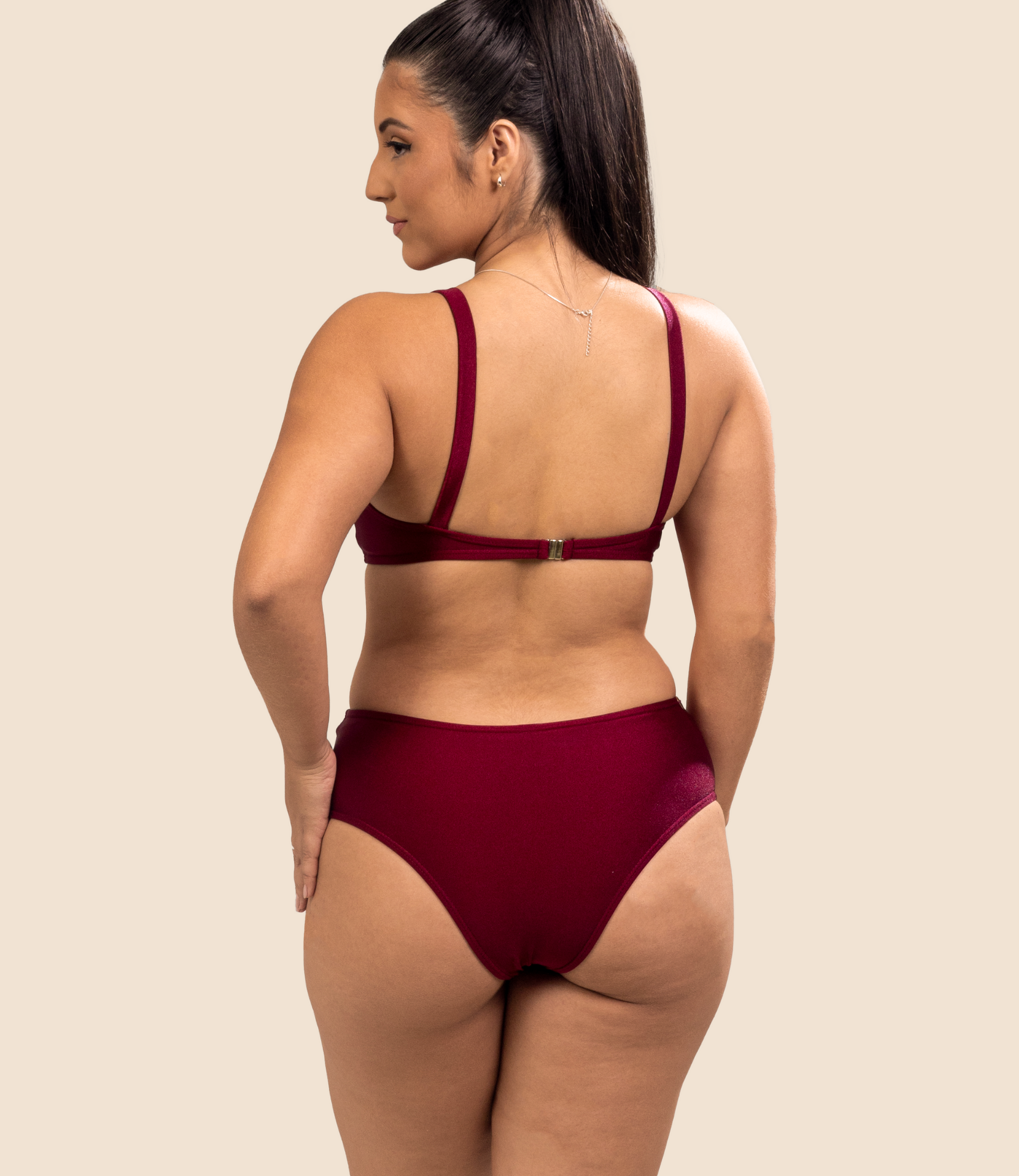 Top Triangulo Liso Zoe + Calcinha De Biquini Lisa Brisa