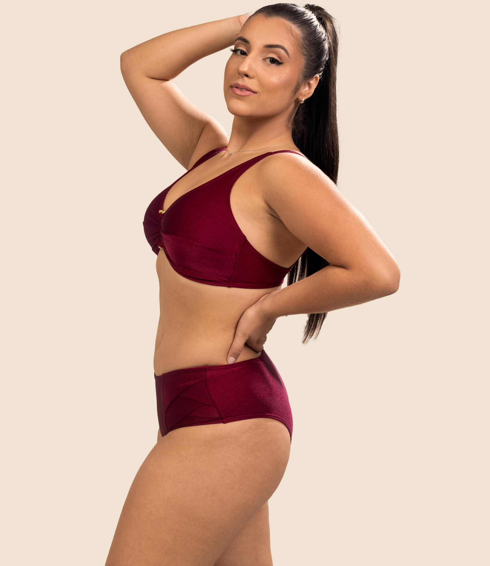 Top Triangulo Liso Zoe + Calcinha De Biquini Lisa Brisa