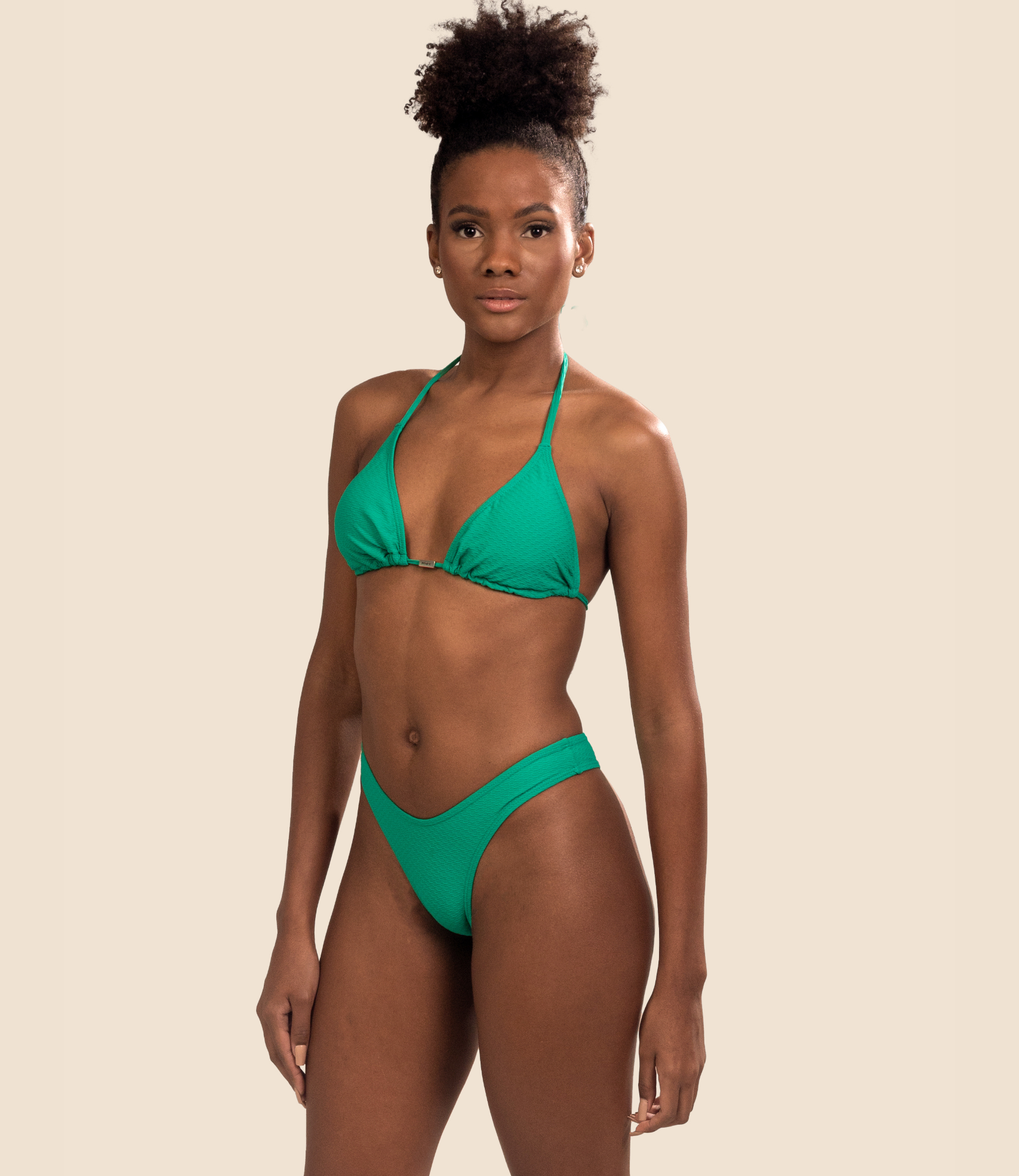Top cortininha texturizado Maya + Calcinha de biquíni texturizada Camilly