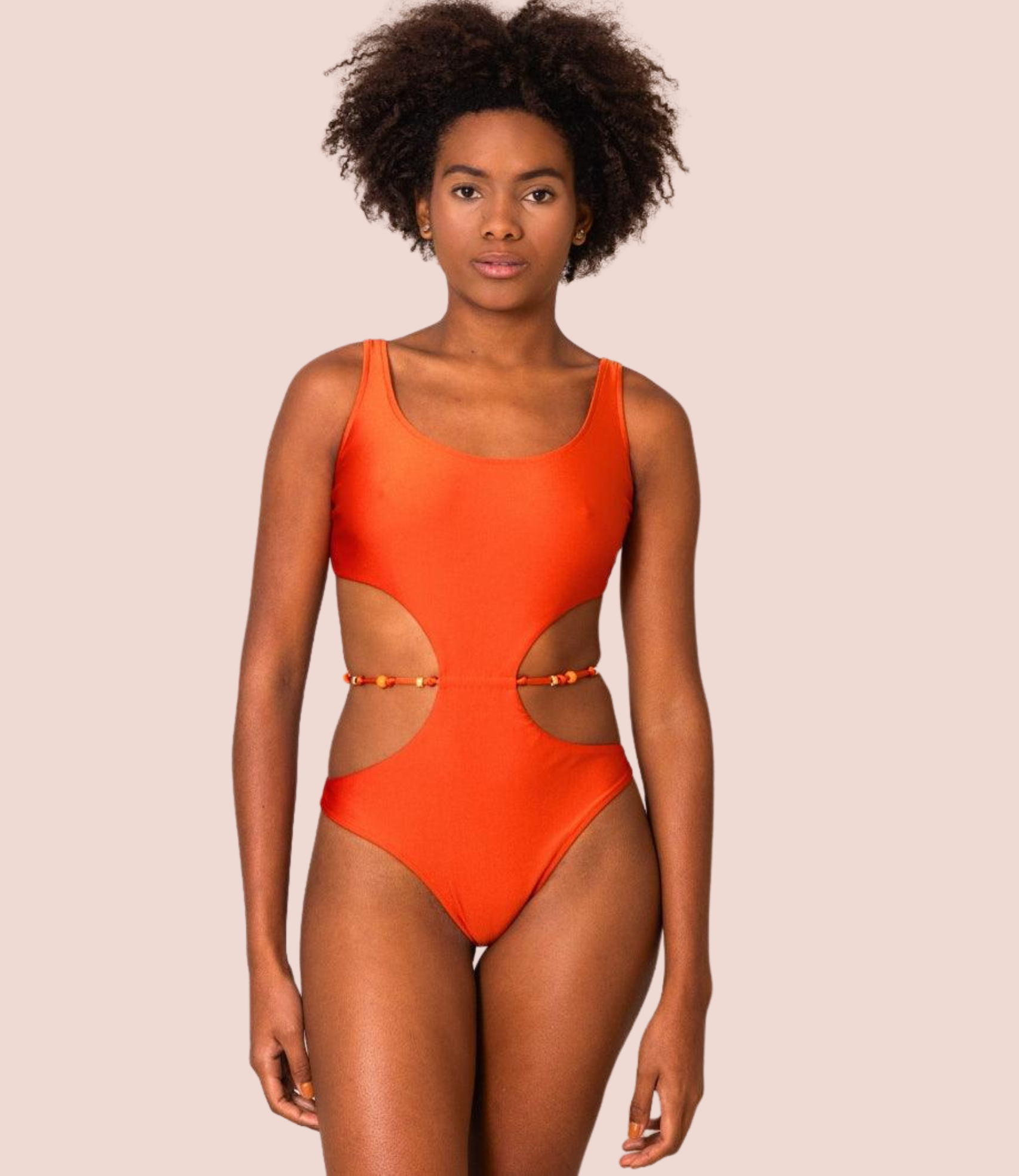 Maiô Moda Praia Amarração Cintura E Decote Arredondado Luna