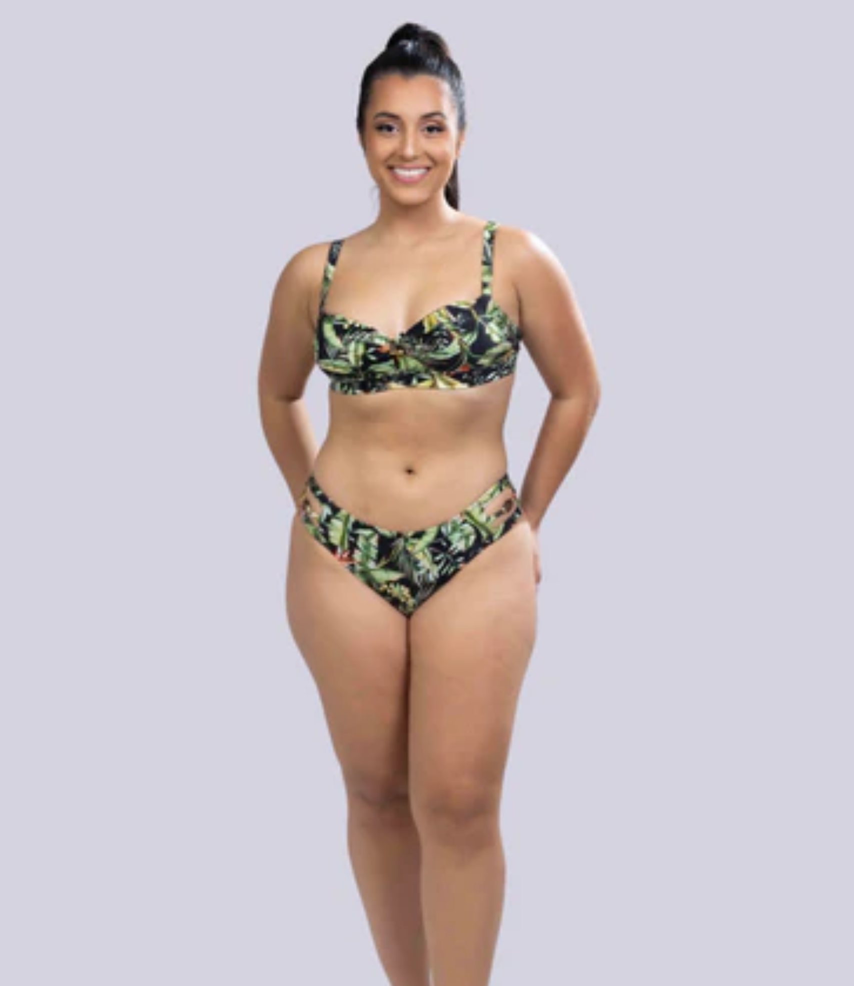 Top Faixa Estampado Antonella + Calcinha De Estampada Danielle