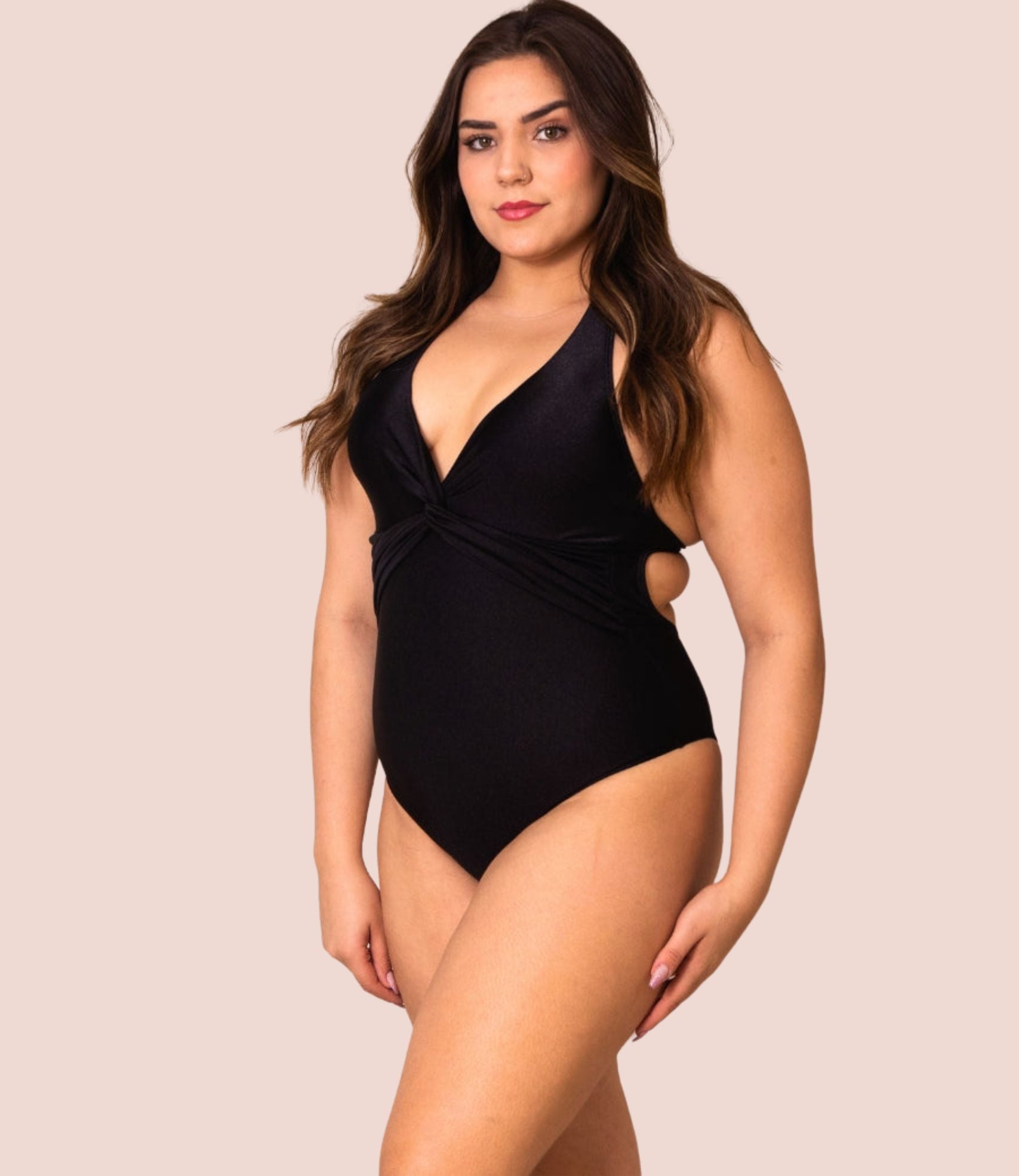 Maiô Moda Praia Decote E Nó Frontal Sarah