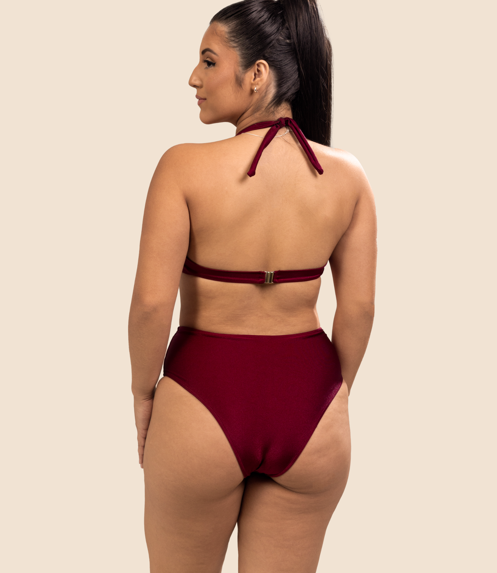 Top Meia Taça Liso Jéssica + Calcinha De Biquini Hot Pants Lisa Alice