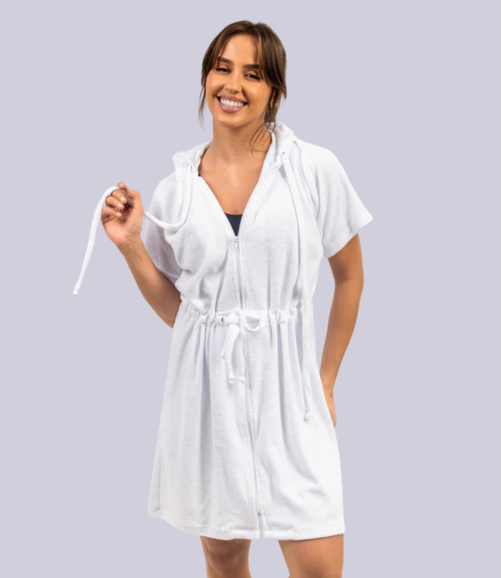 Roupão Manga Curta Com Capuz