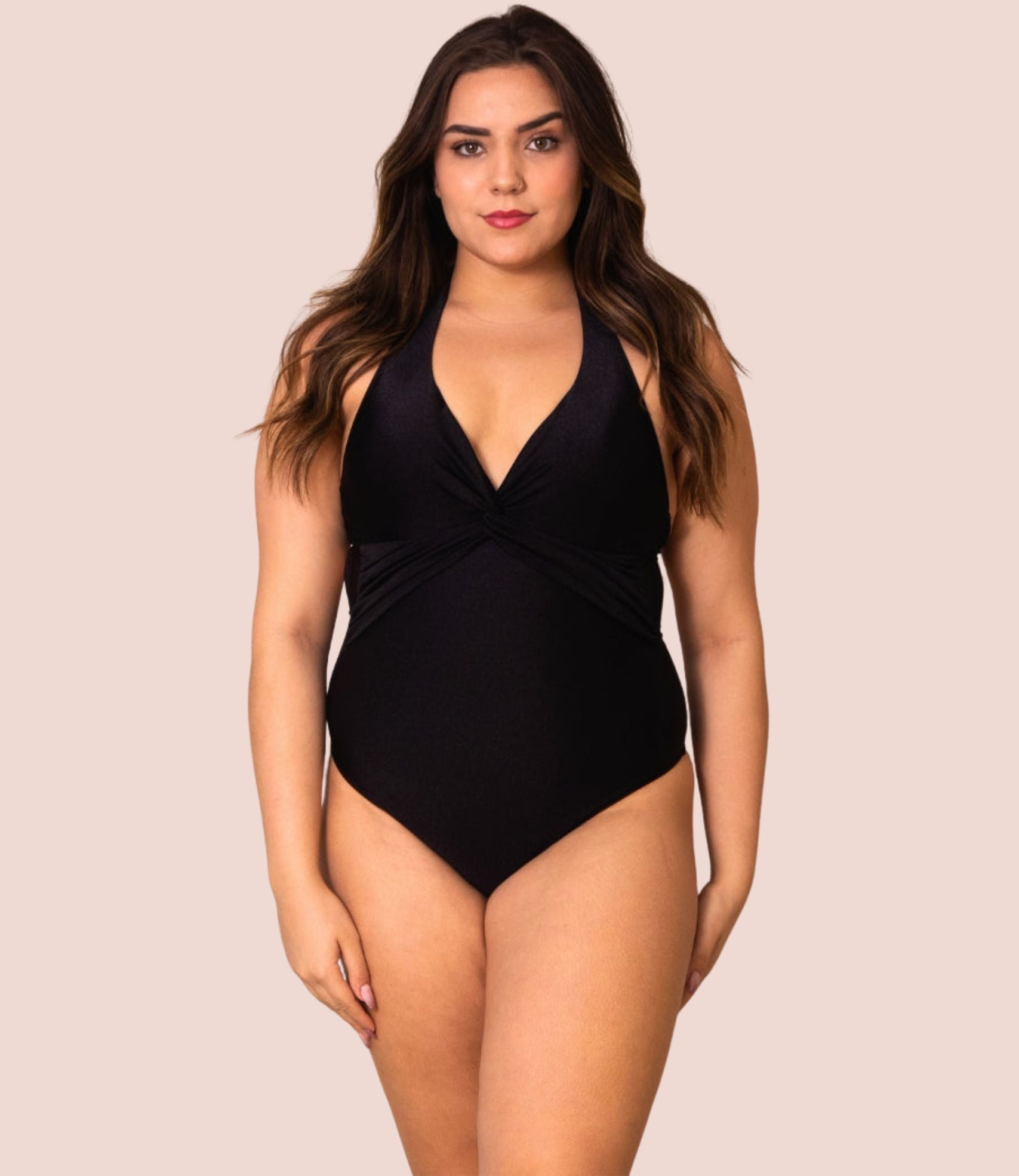 Maiô Moda Praia Decote E Nó Frontal Sarah