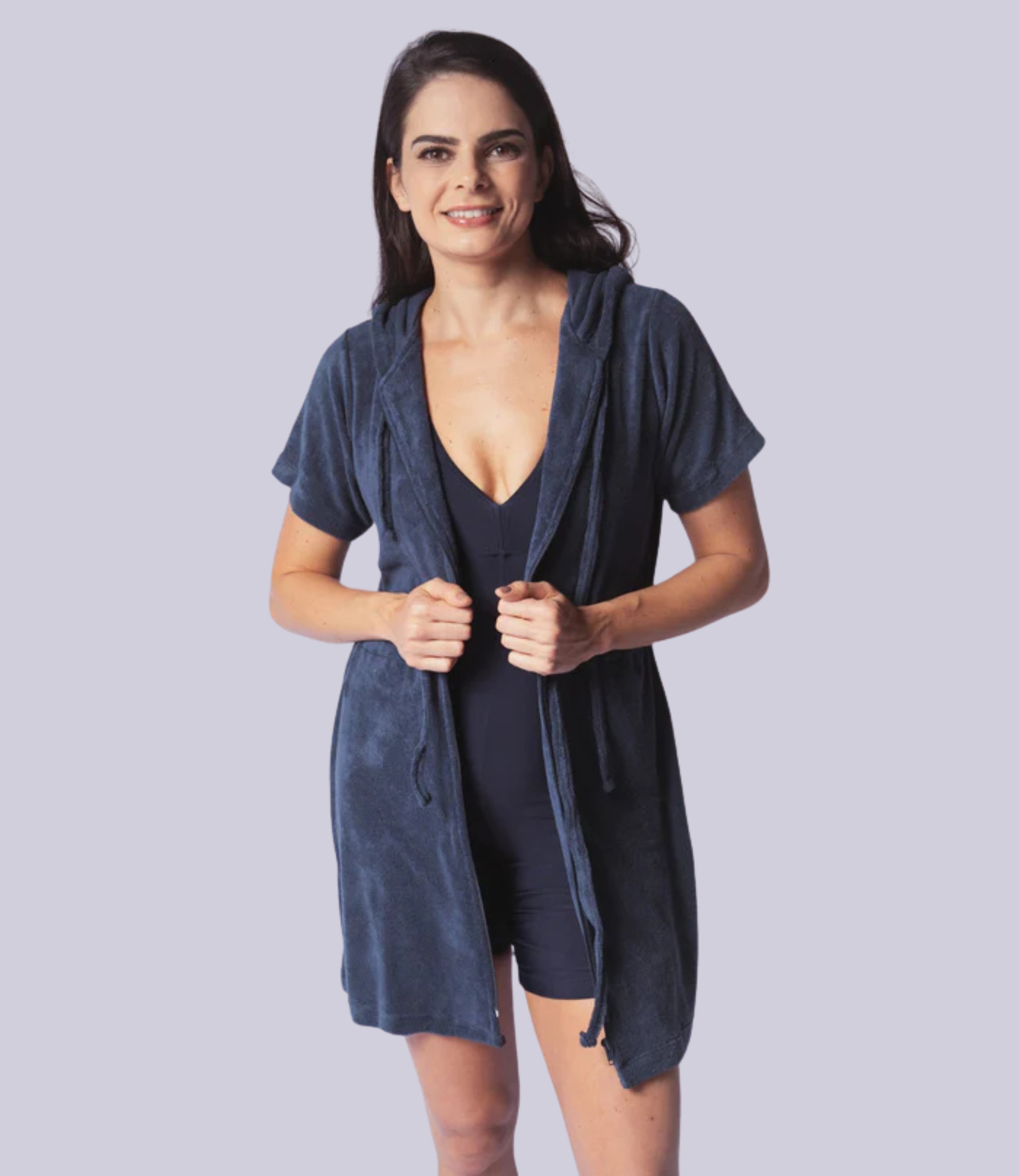 Roupão Manga Curta Com Capuz