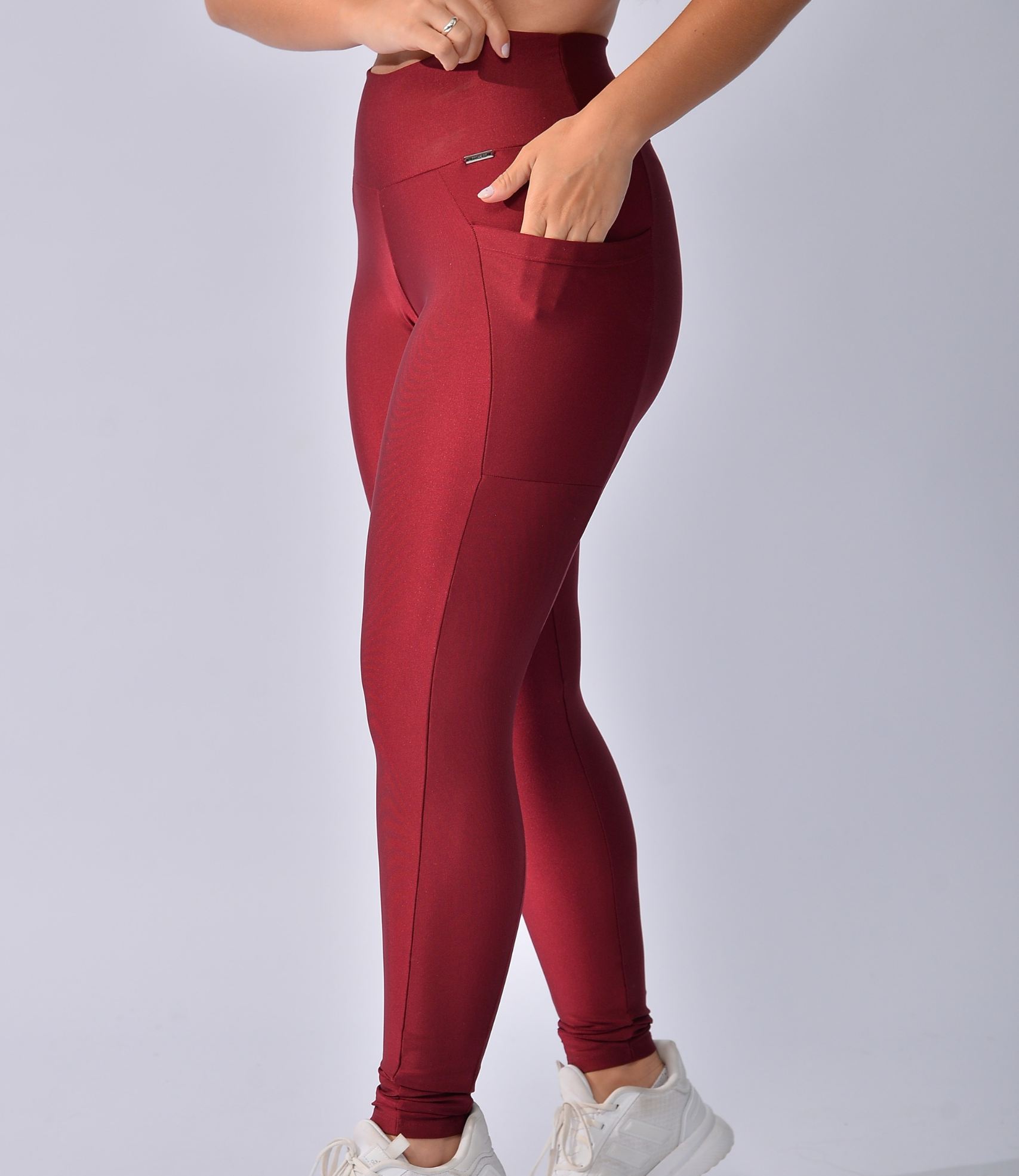 Calça Legging Lisa Trilobal com Bolsos Laterais Pulse
