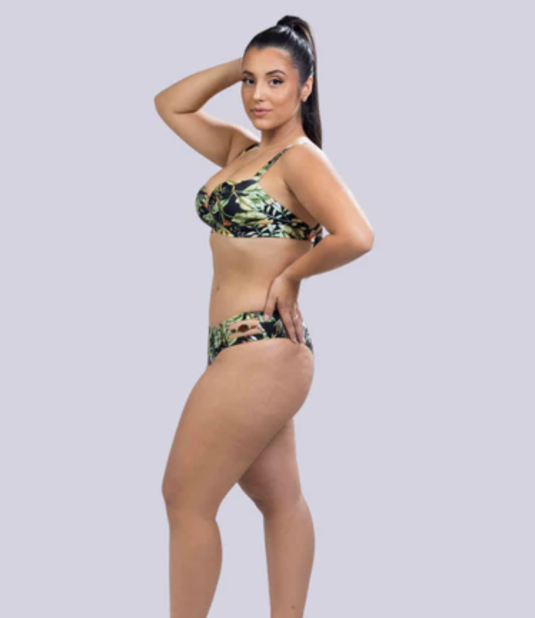 Top Faixa Estampado Antonella + Calcinha De Estampada Danielle