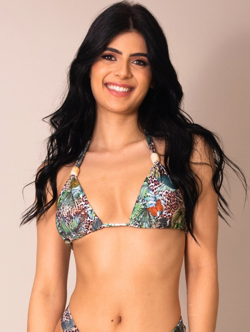 Top De Biquíni Com Alças Versáteis Estampado Eva