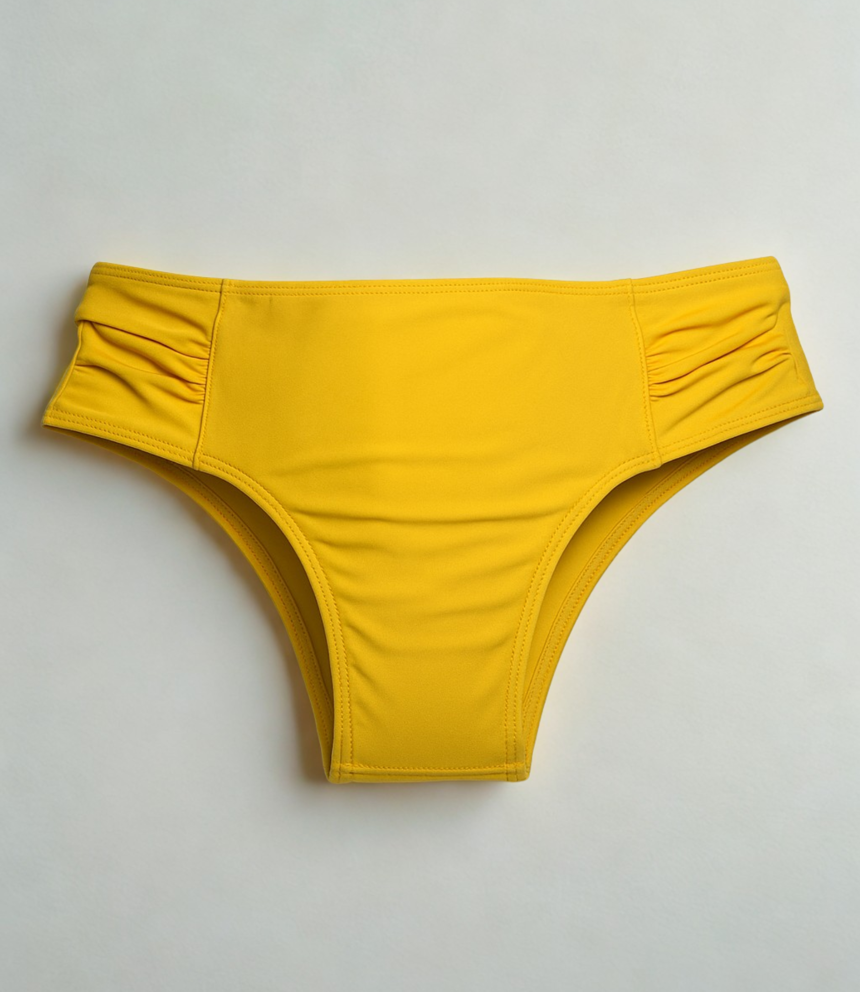 Calcinha de Biquíni Laterais Largas Franzidas