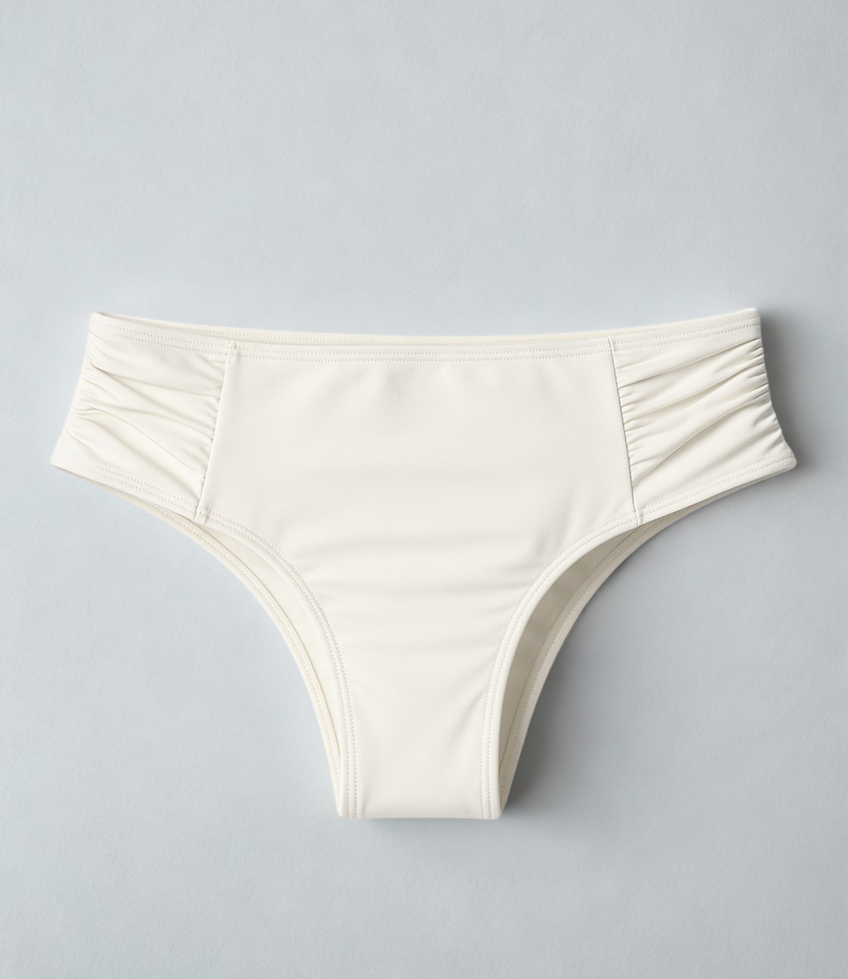 Calcinha de Biquíni Laterais Largas Franzidas