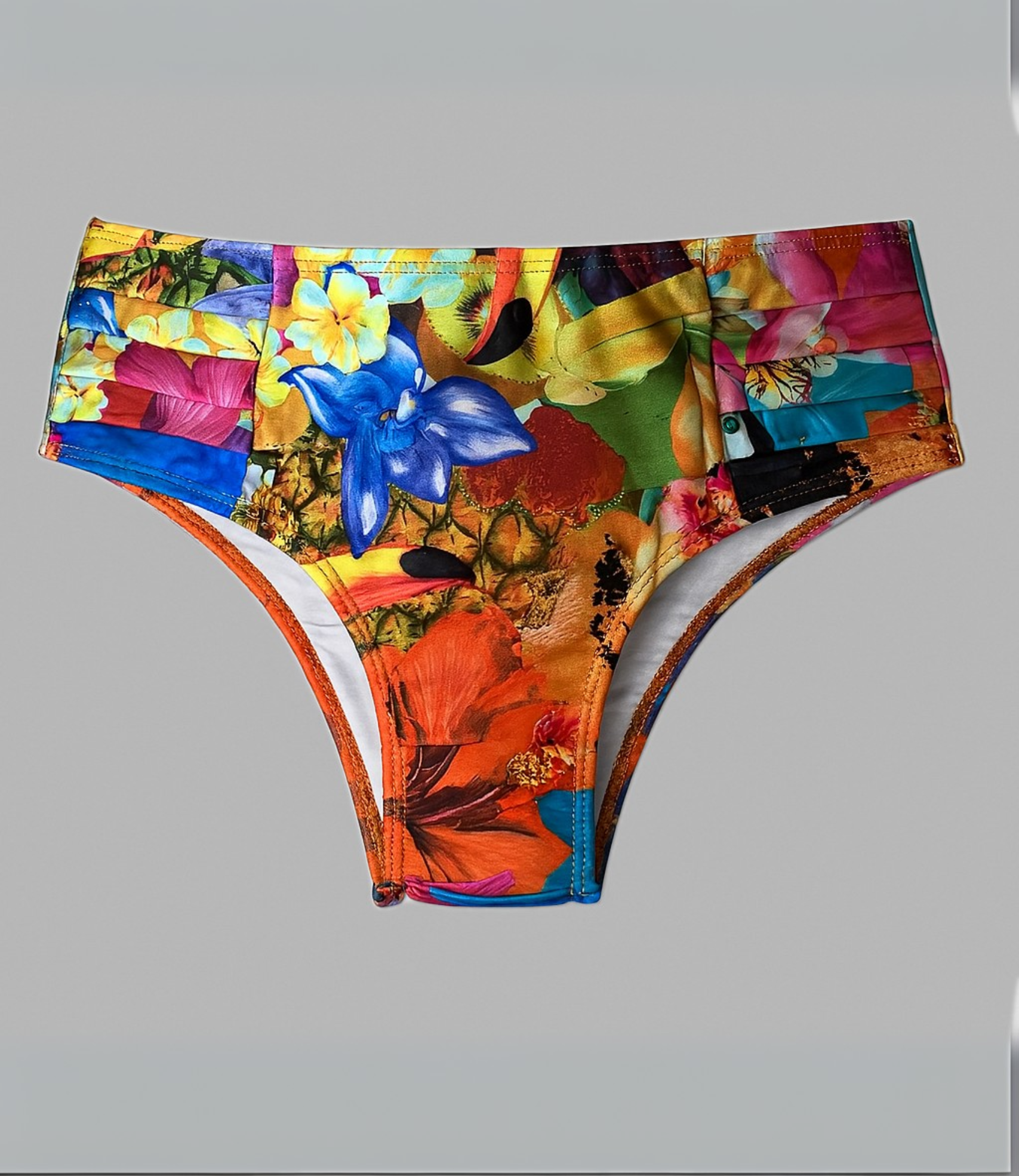 Calcinha Alta Drapeada Estampada