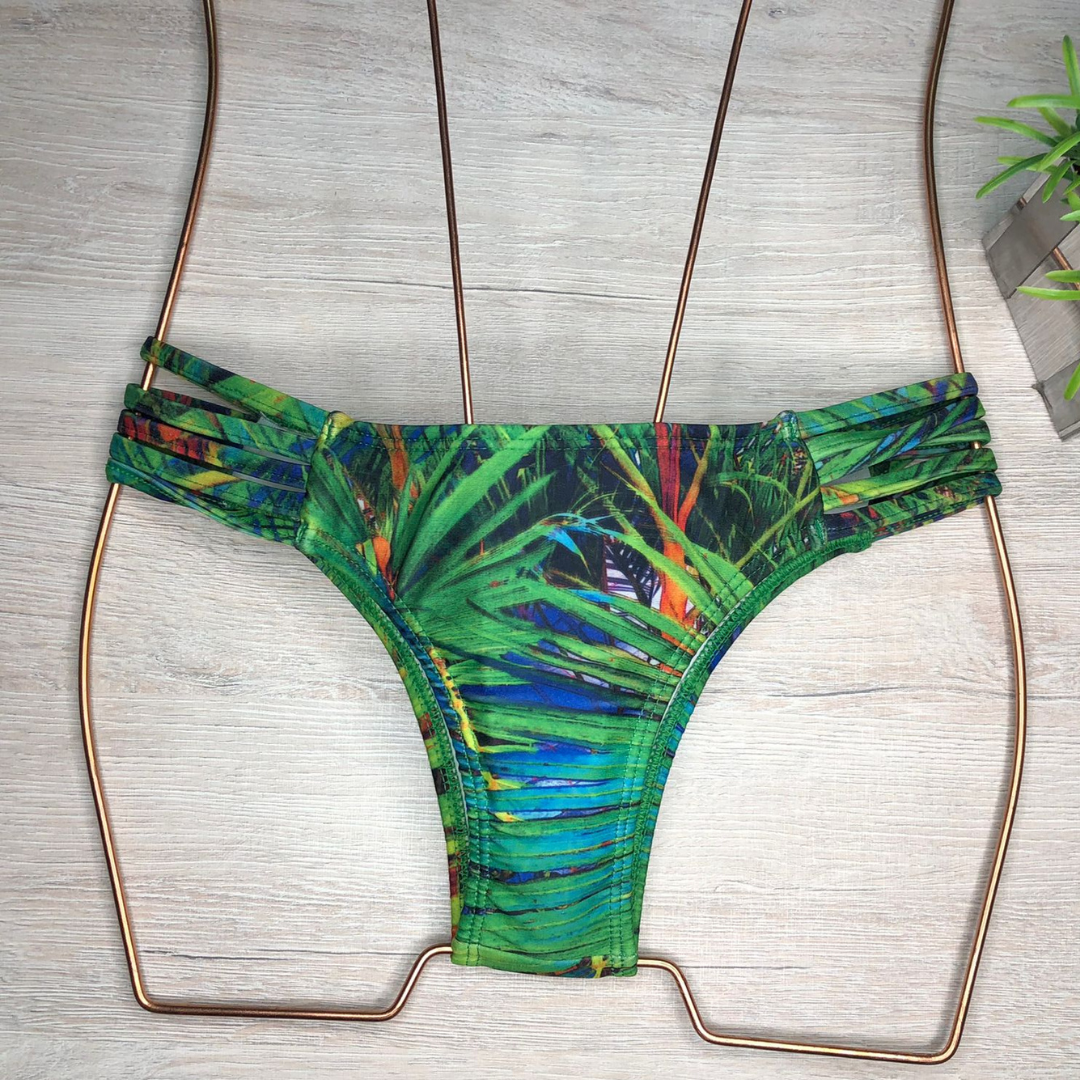 Calcinha Biquíni Com Tiras Laterais Estampada