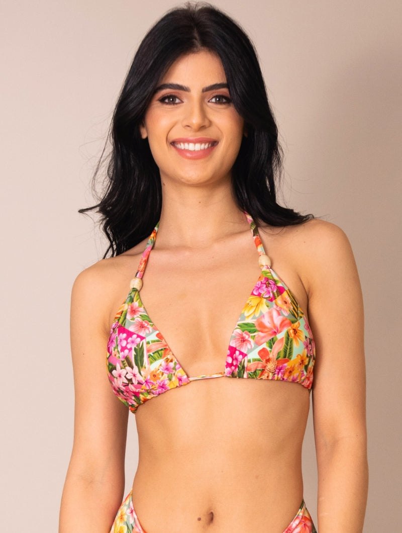 Top De Biquíni Com Alças Versáteis Estampado Eva