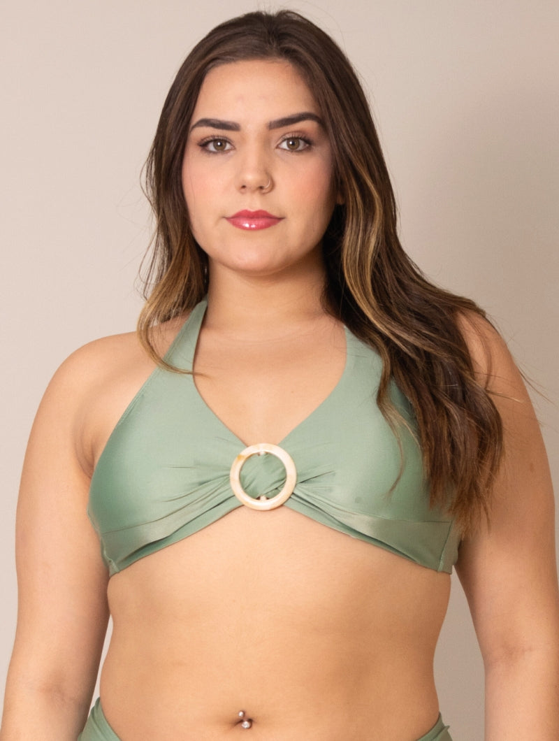 Top De Biquíni Argola Frontal Liso Ana