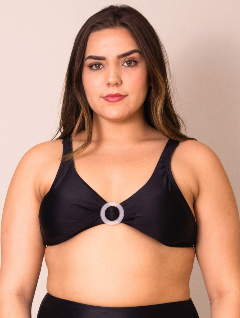 Top De Biquíni Argola Frontal Liso Ana