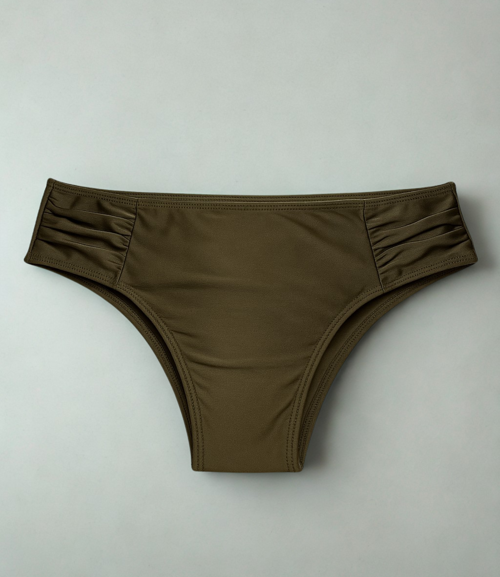 Calcinha de Biquíni Laterais Largas Franzidas