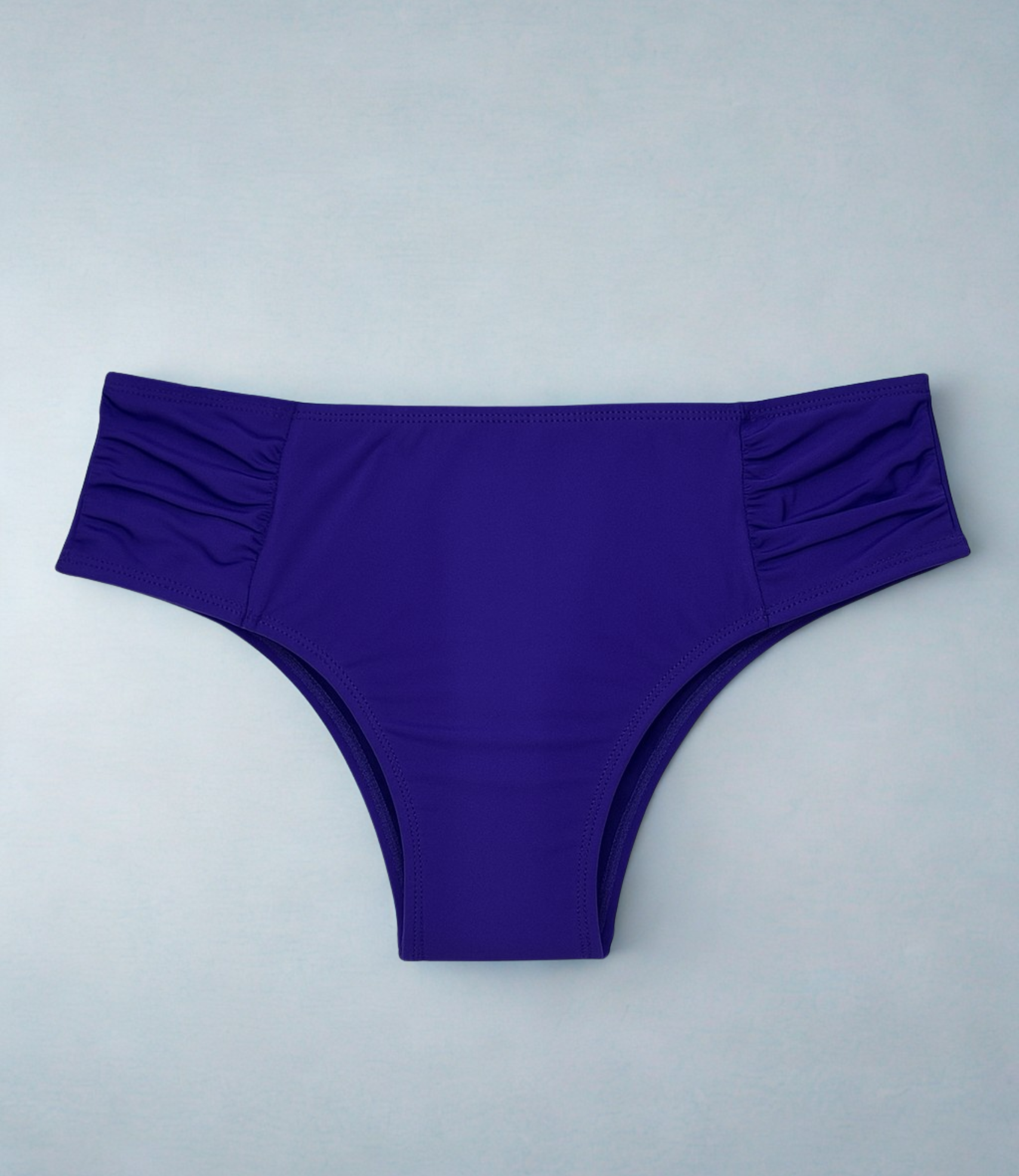 Calcinha de Biquíni Laterais Largas Franzidas