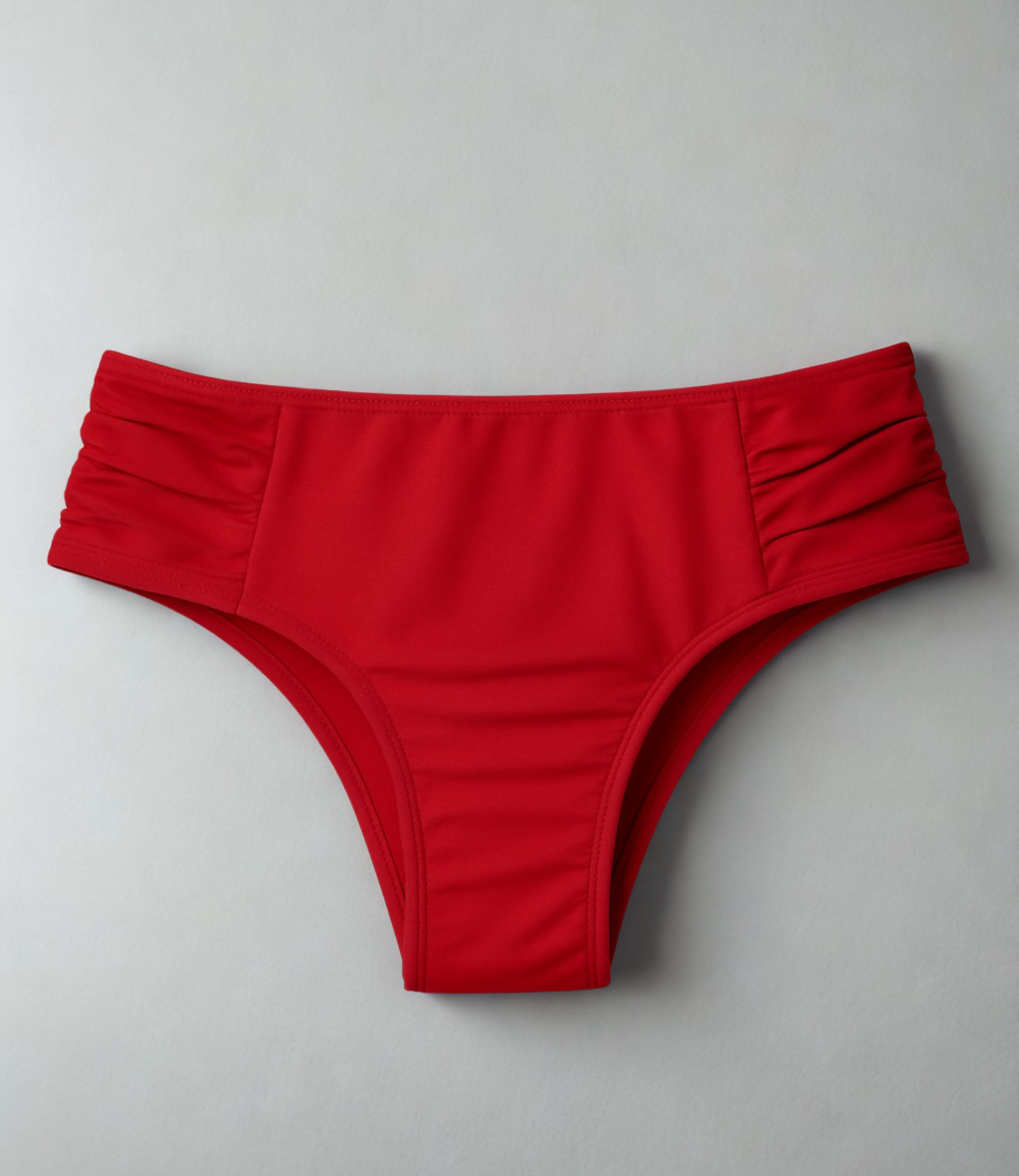Calcinha de Biquíni Laterais Largas Franzidas