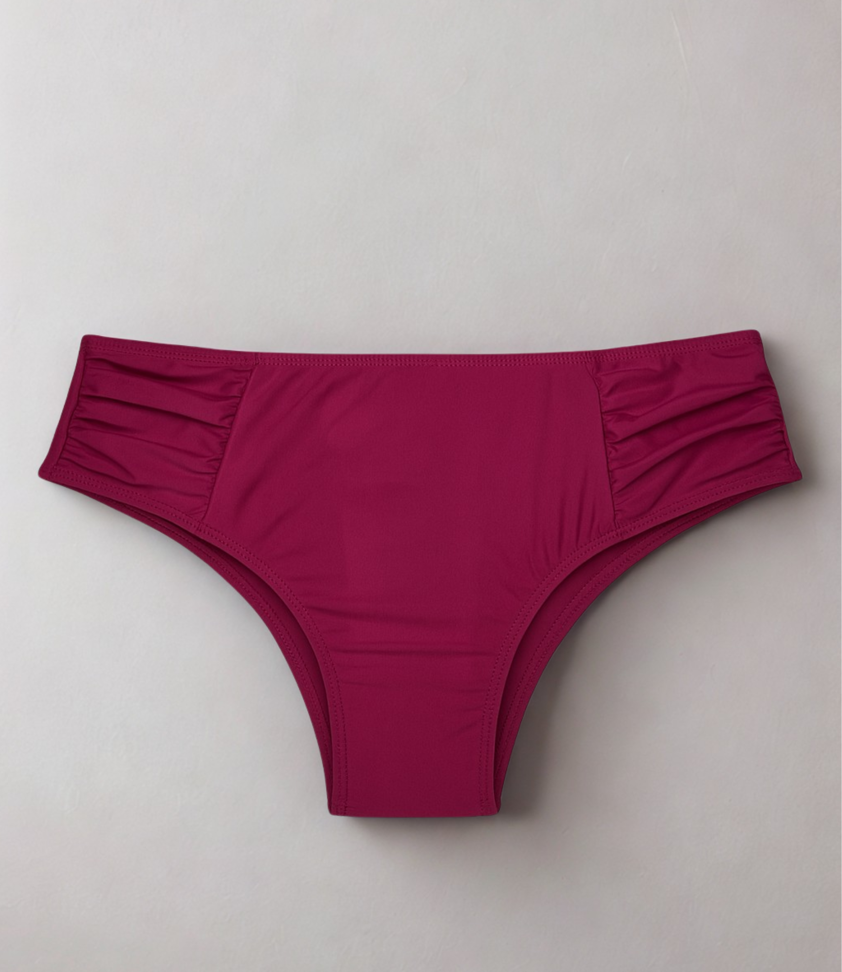 Calcinha de Biquíni Laterais Largas Franzidas