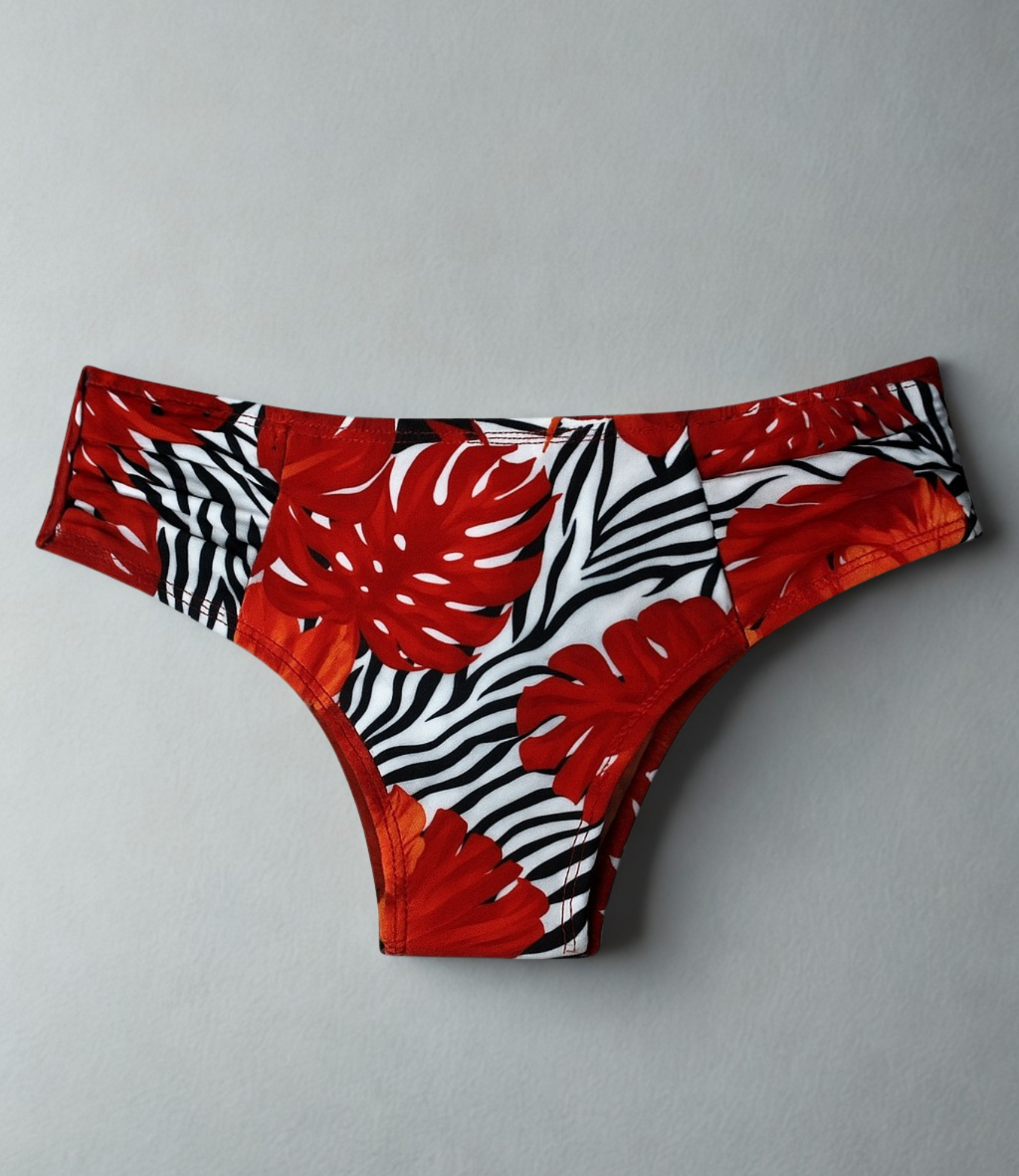 Calcinha de Biquíni Laterais Largas Franzidas