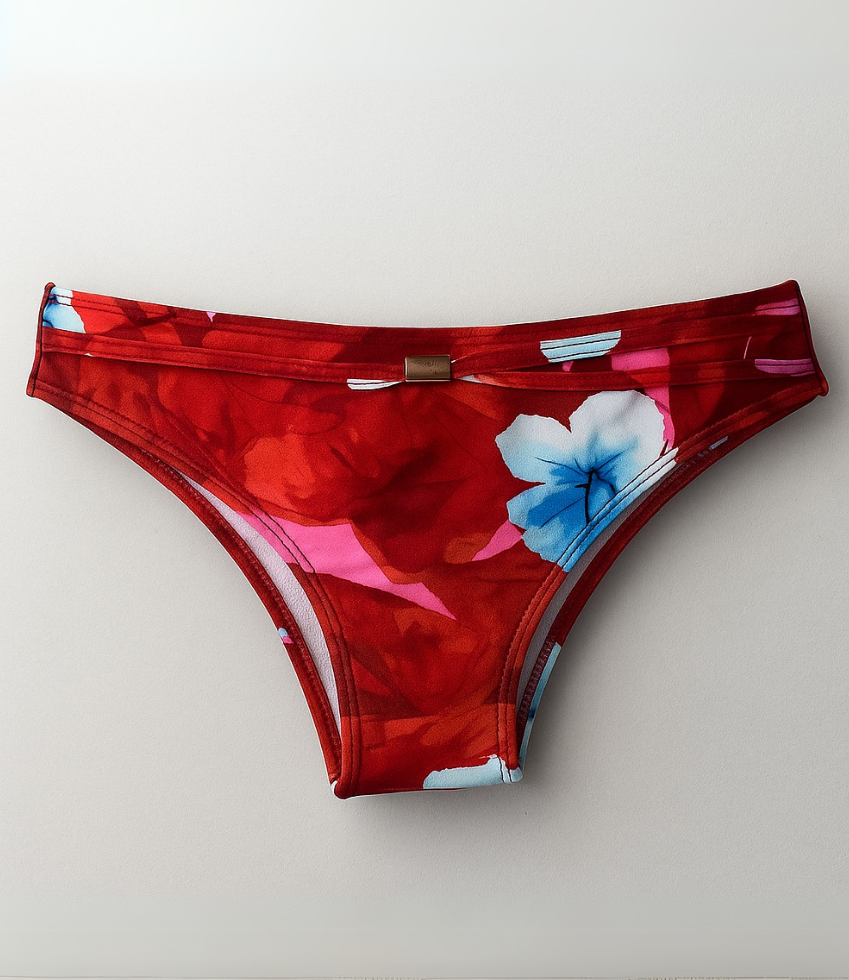 Calcinha de Biquíni com Argolas Estampada