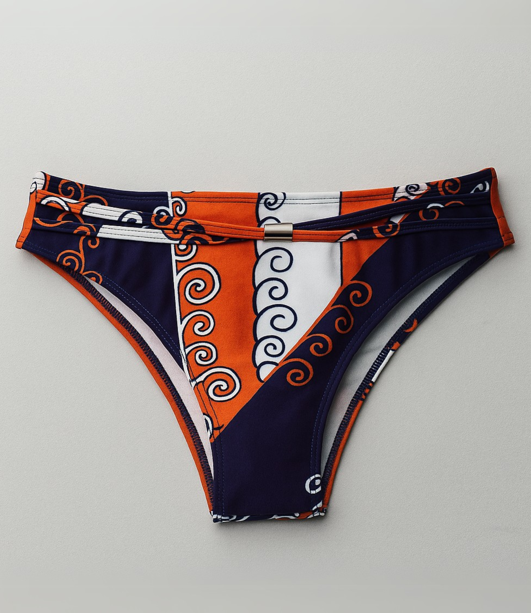 Calcinha de Biquíni com Argolas Estampada