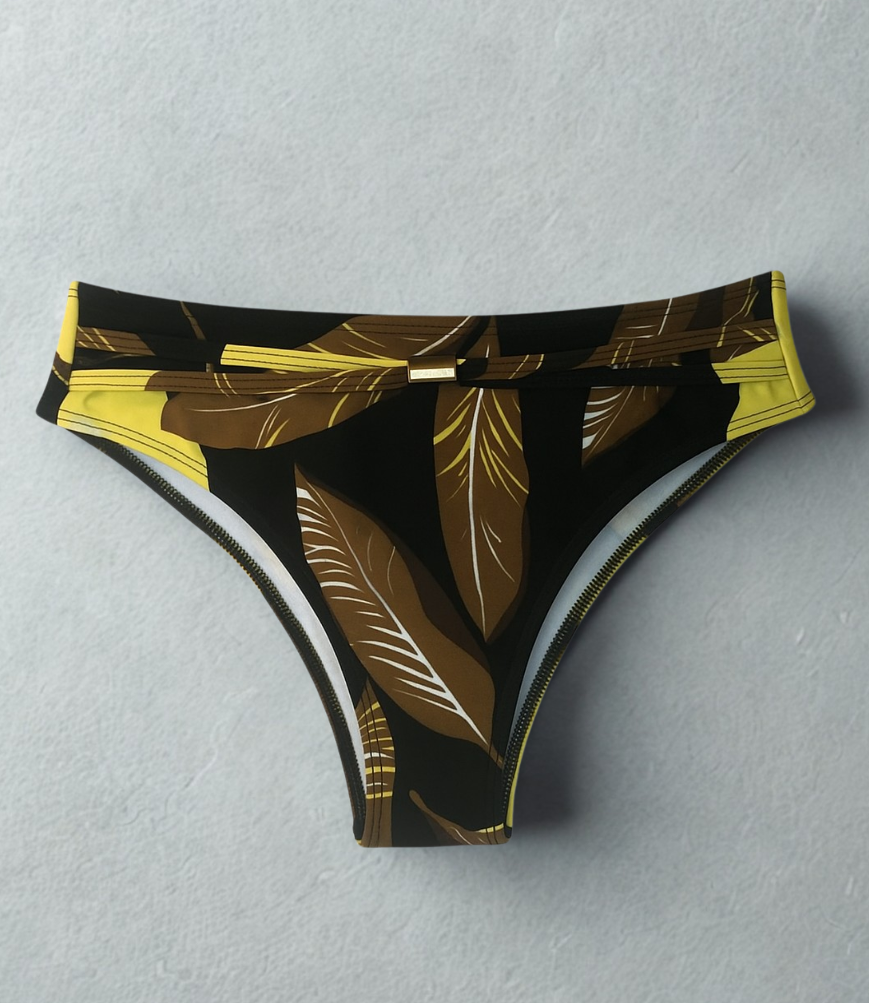 Calcinha de Biquíni com Argolas Estampada