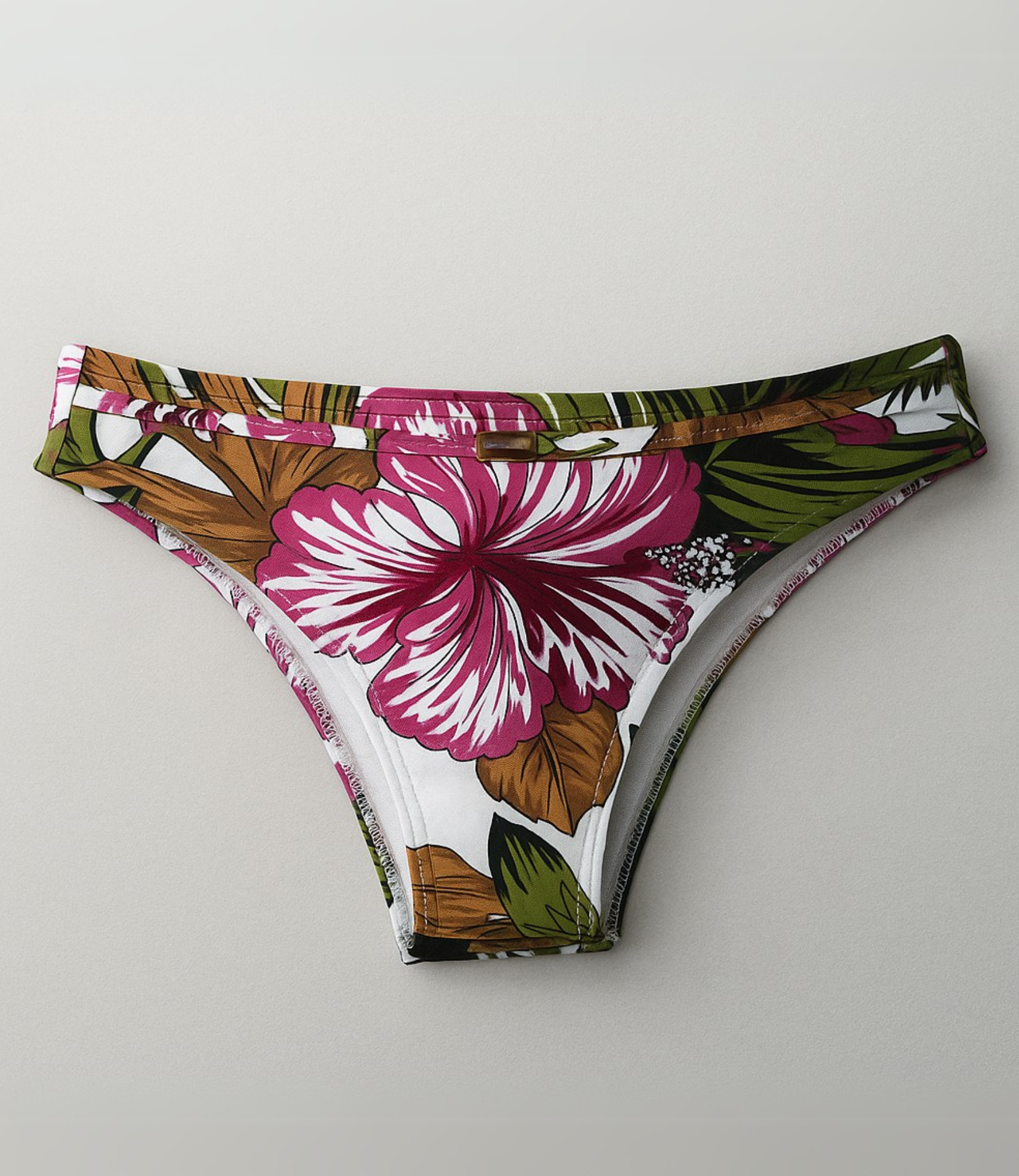 Calcinha de Biquíni com Argolas Estampada
