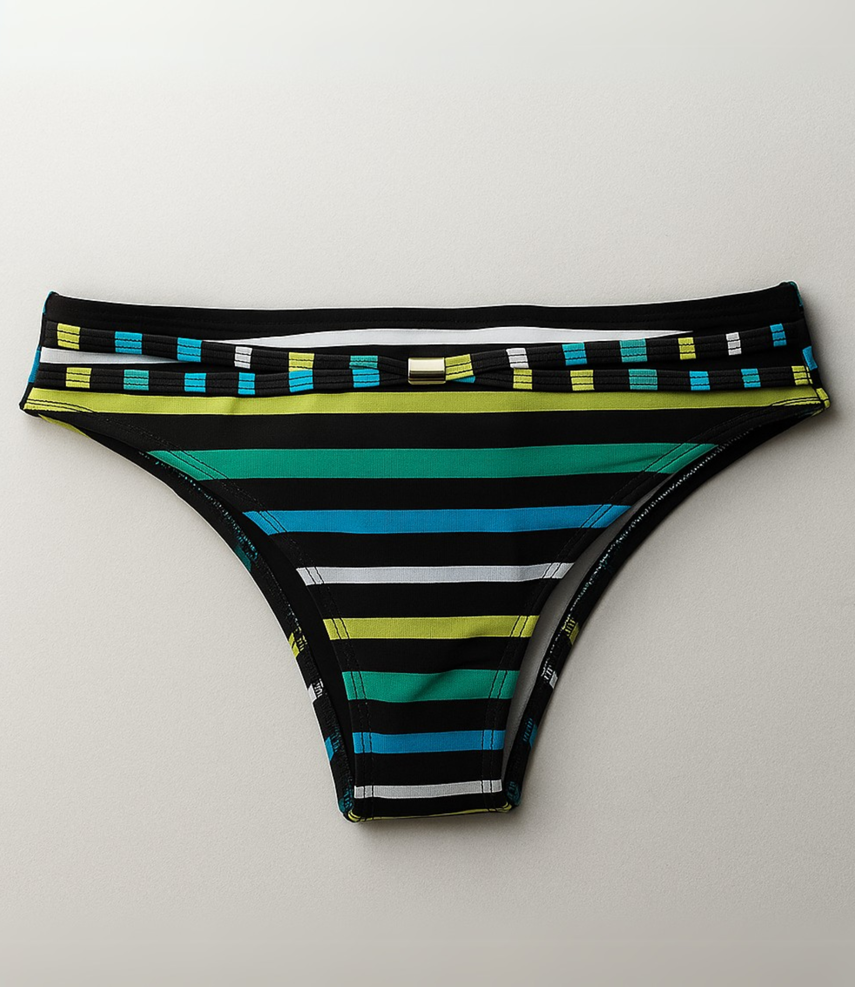 Calcinha de Biquíni com Argolas Estampada