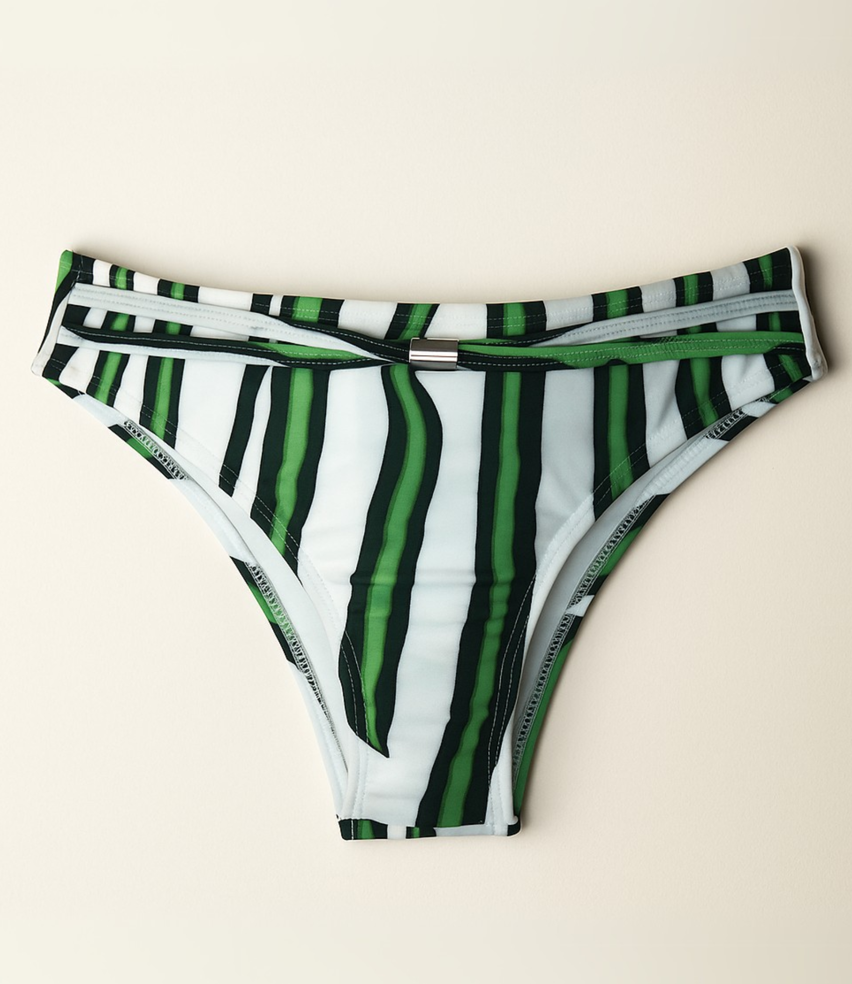 Calcinha de Biquíni com Argolas Estampada