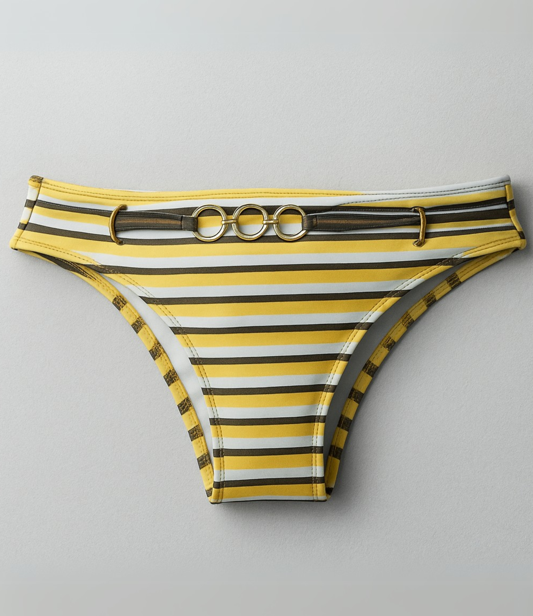 Calcinha de Biquíni com Argolas Estampada