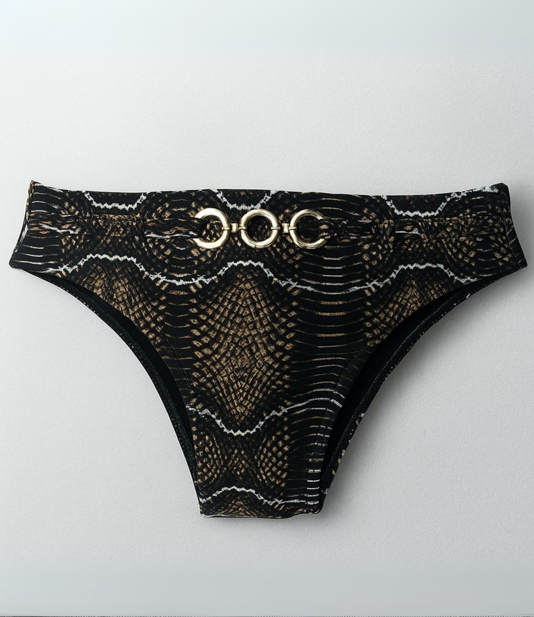 Calcinha de Biquíni com Argolas Estampada