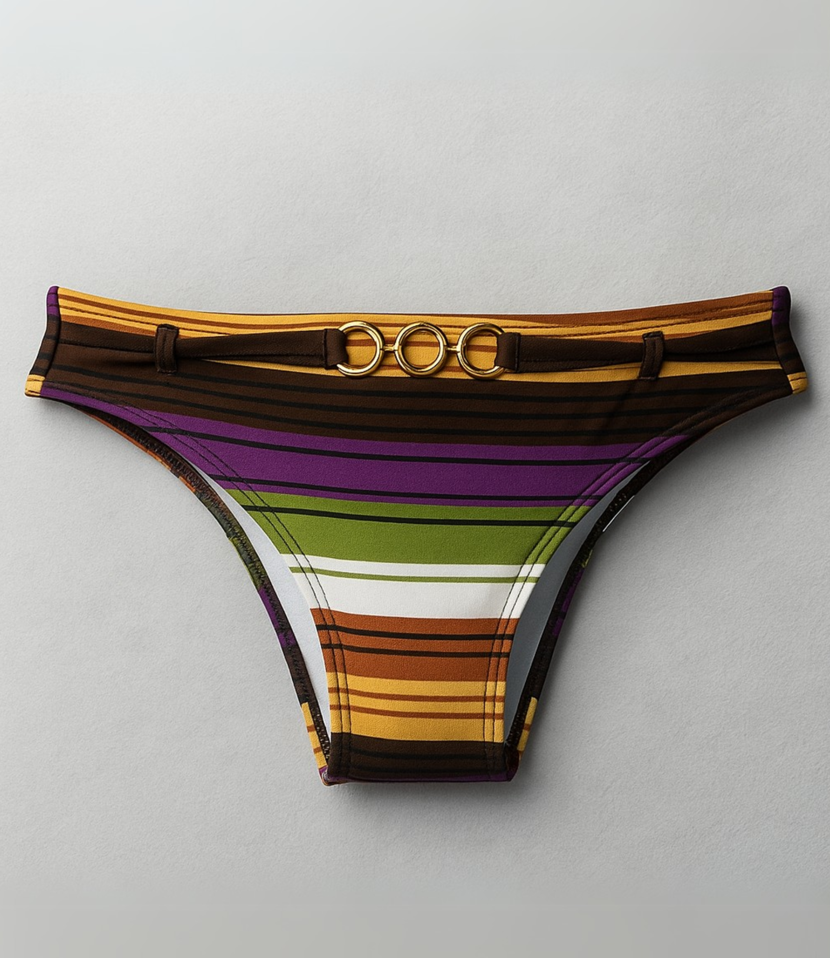 Calcinha de Biquíni com Argolas Estampada