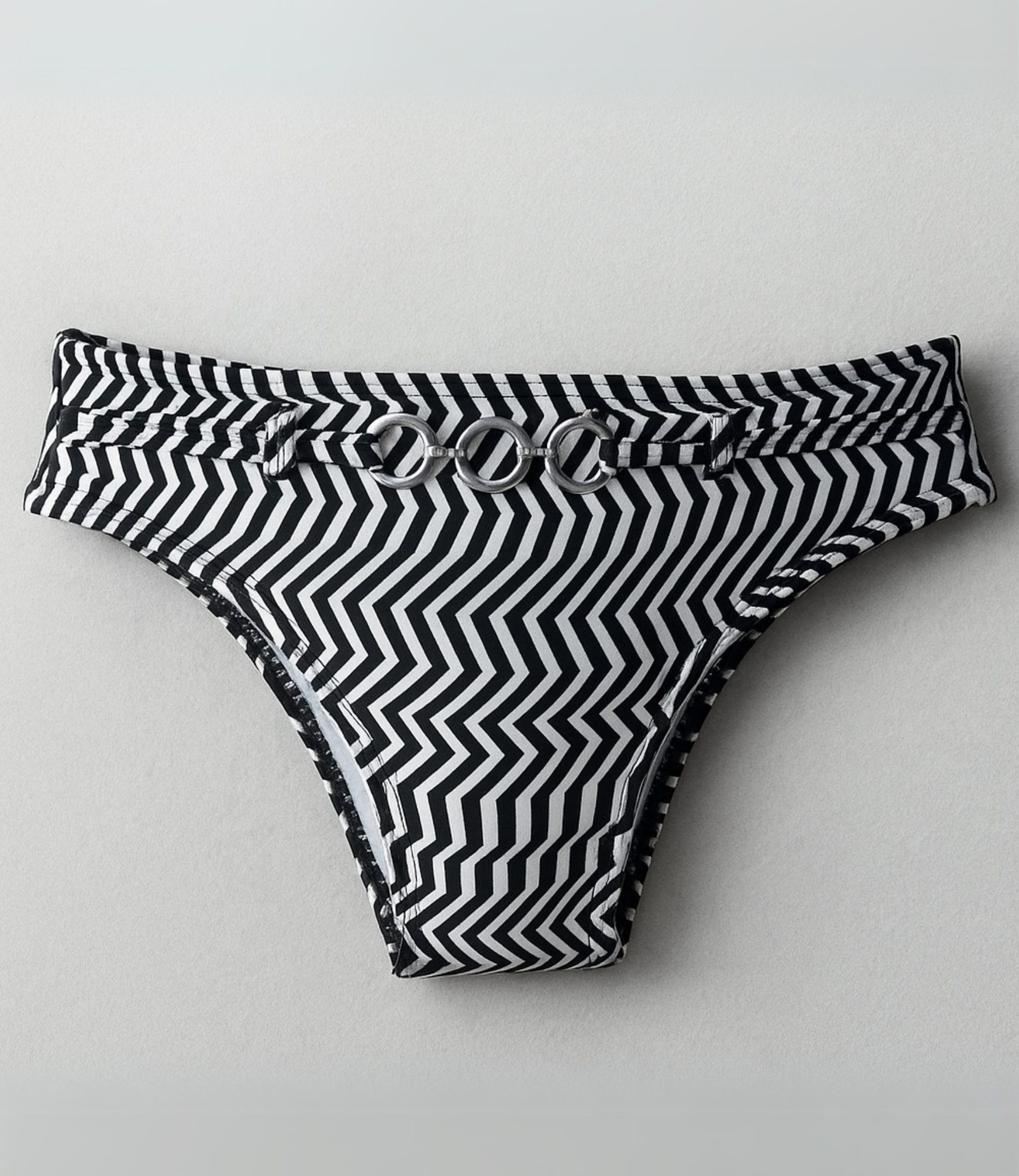Calcinha de Biquíni com Argolas Estampada