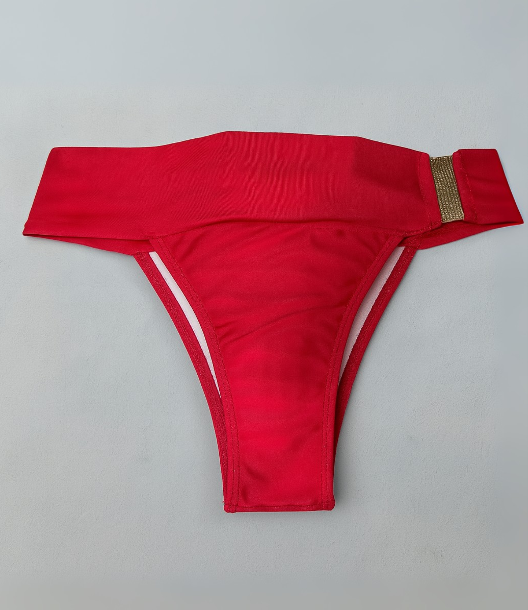Calcinha de Biquíni com Cós Largo e Detalhe Brilhante