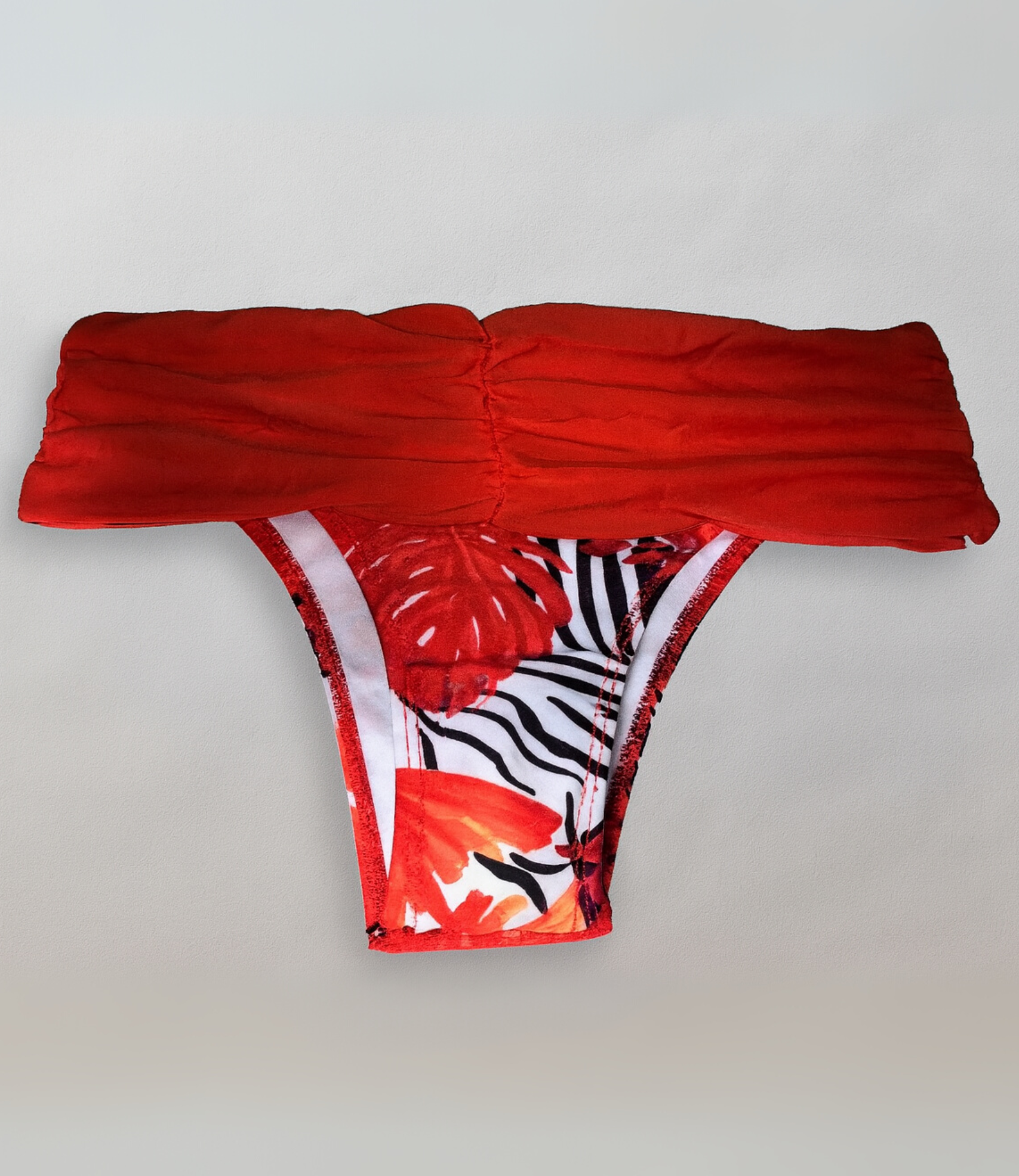 Calcinha de Biquíni com Drapeado nas Laterais Estampada