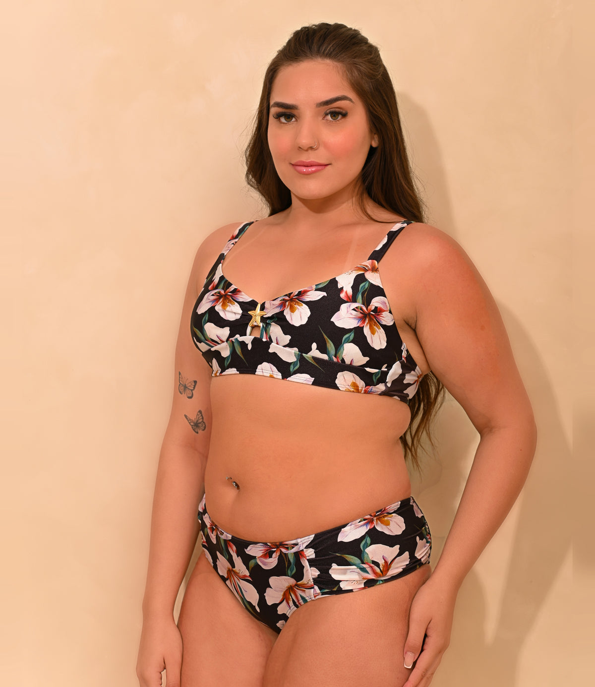 Top Manoella Estampado Magnólia, biquíni completo, frente