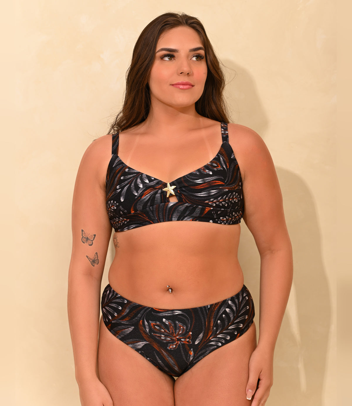 Calcinha Fiorela Estampada Fênix, biquíni completo, frente