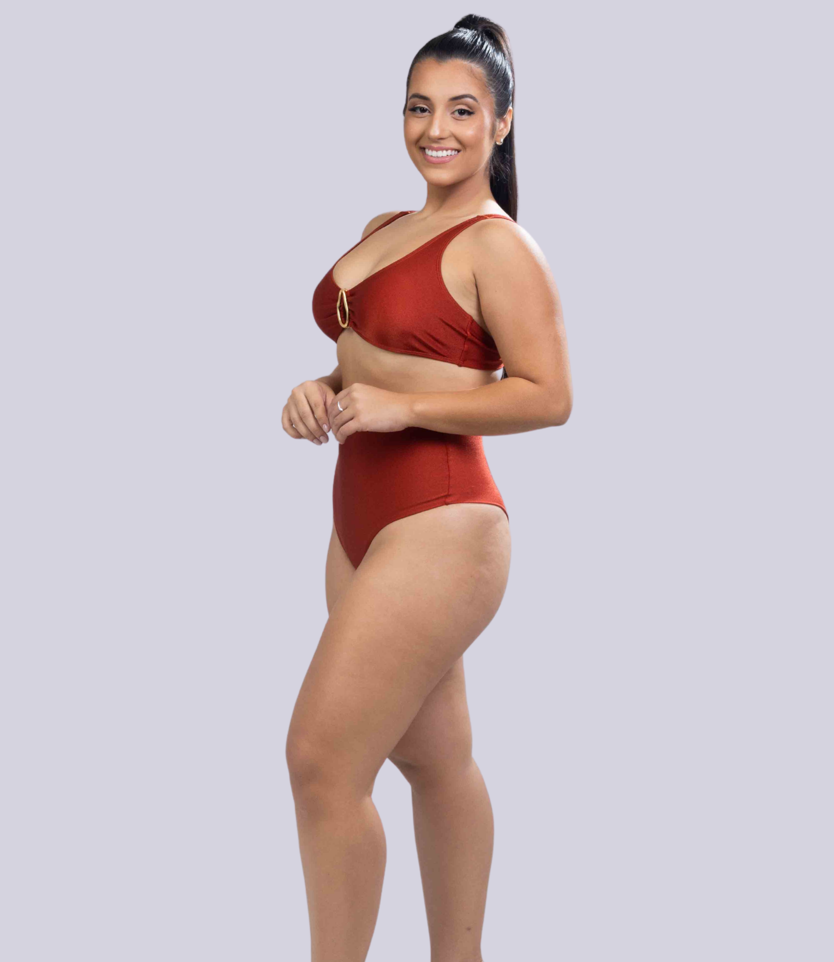 Top Triangular Maitê + Calcinha De Biquíni Hot Pant Liliane